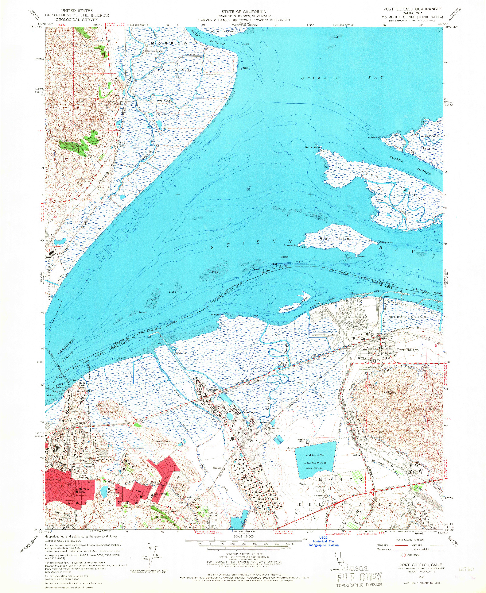 USGS 1:24000-SCALE QUADRANGLE FOR PORT CHICAGO, CA 1959