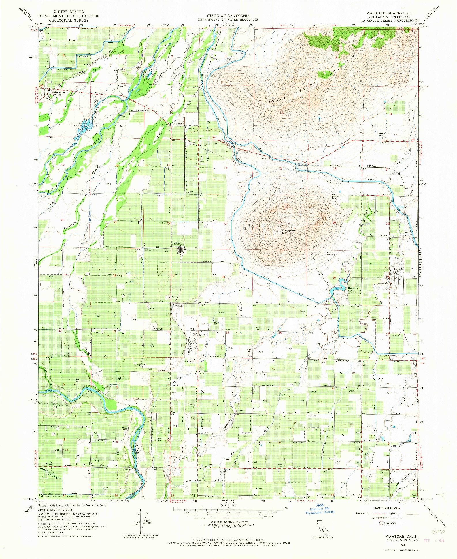 USGS 1:24000-SCALE QUADRANGLE FOR WAHTOKE, CA 1966