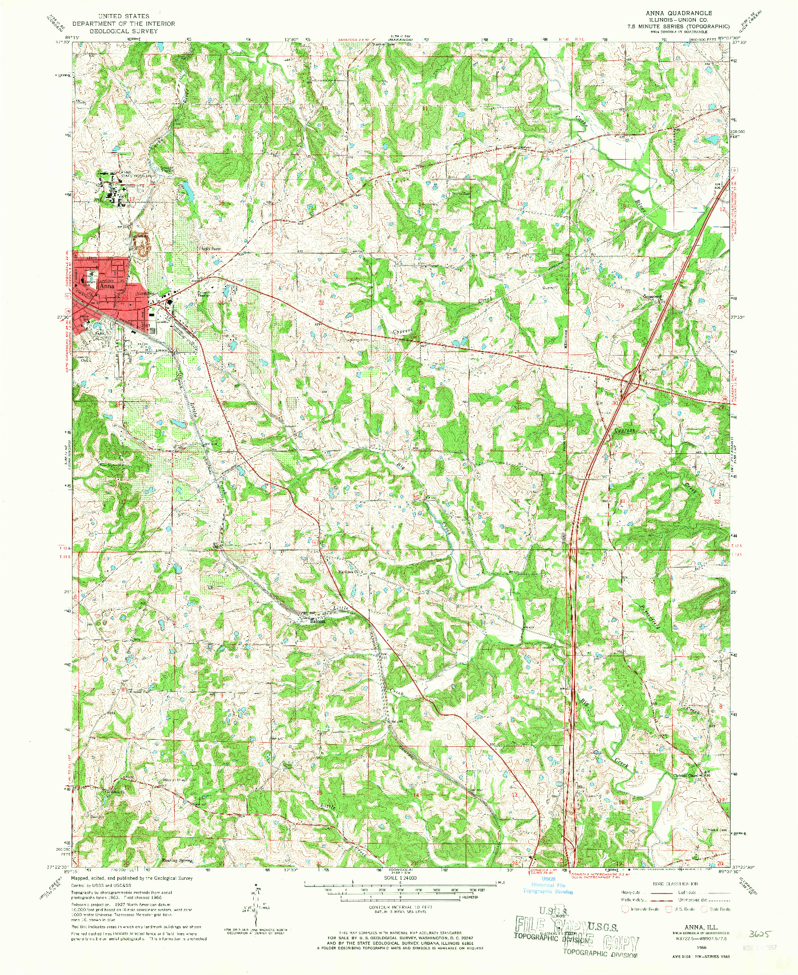 USGS 1:24000-SCALE QUADRANGLE FOR ANNA, IL 1966