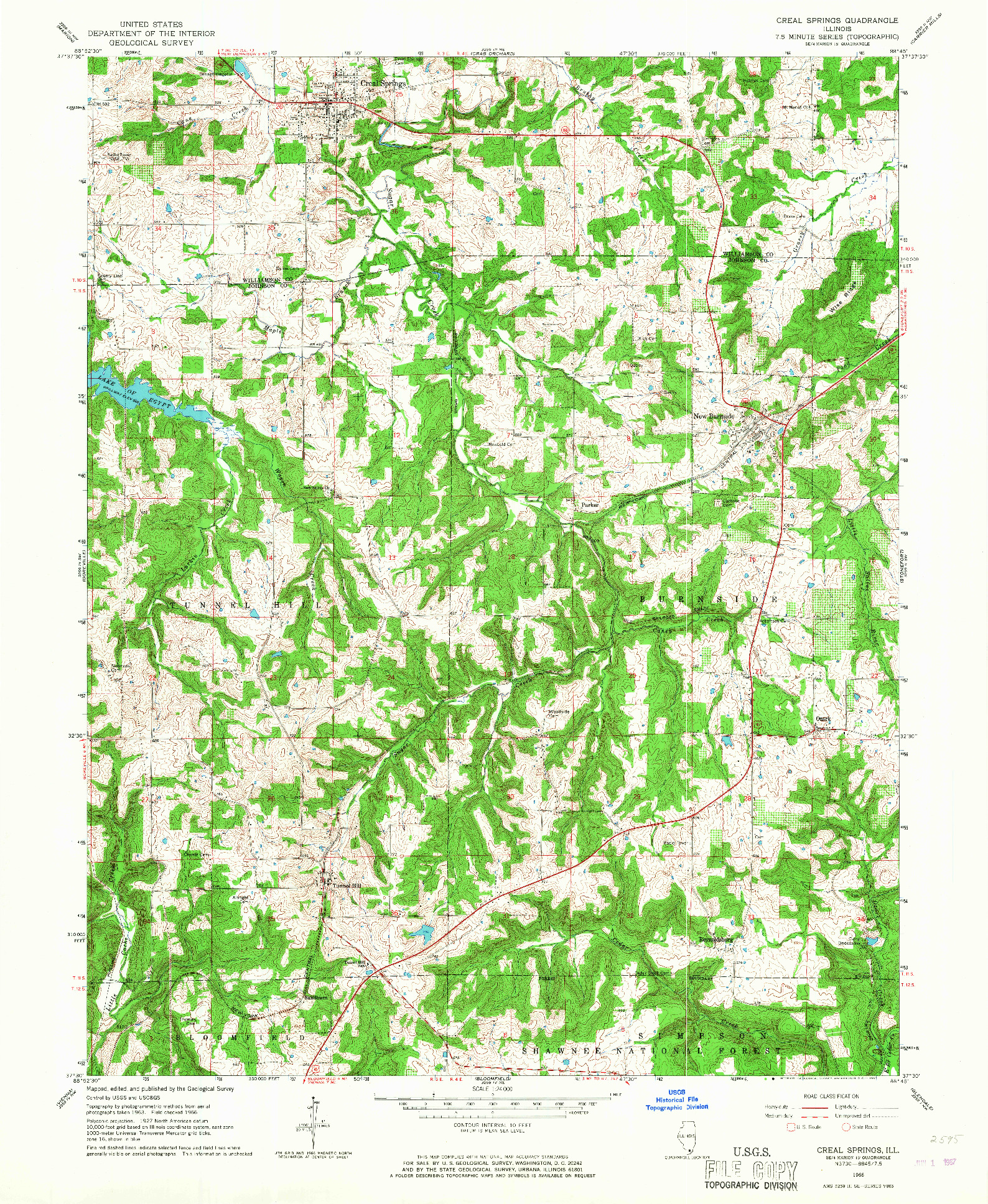 USGS 1:24000-SCALE QUADRANGLE FOR CREAL SPRINGS, IL 1966