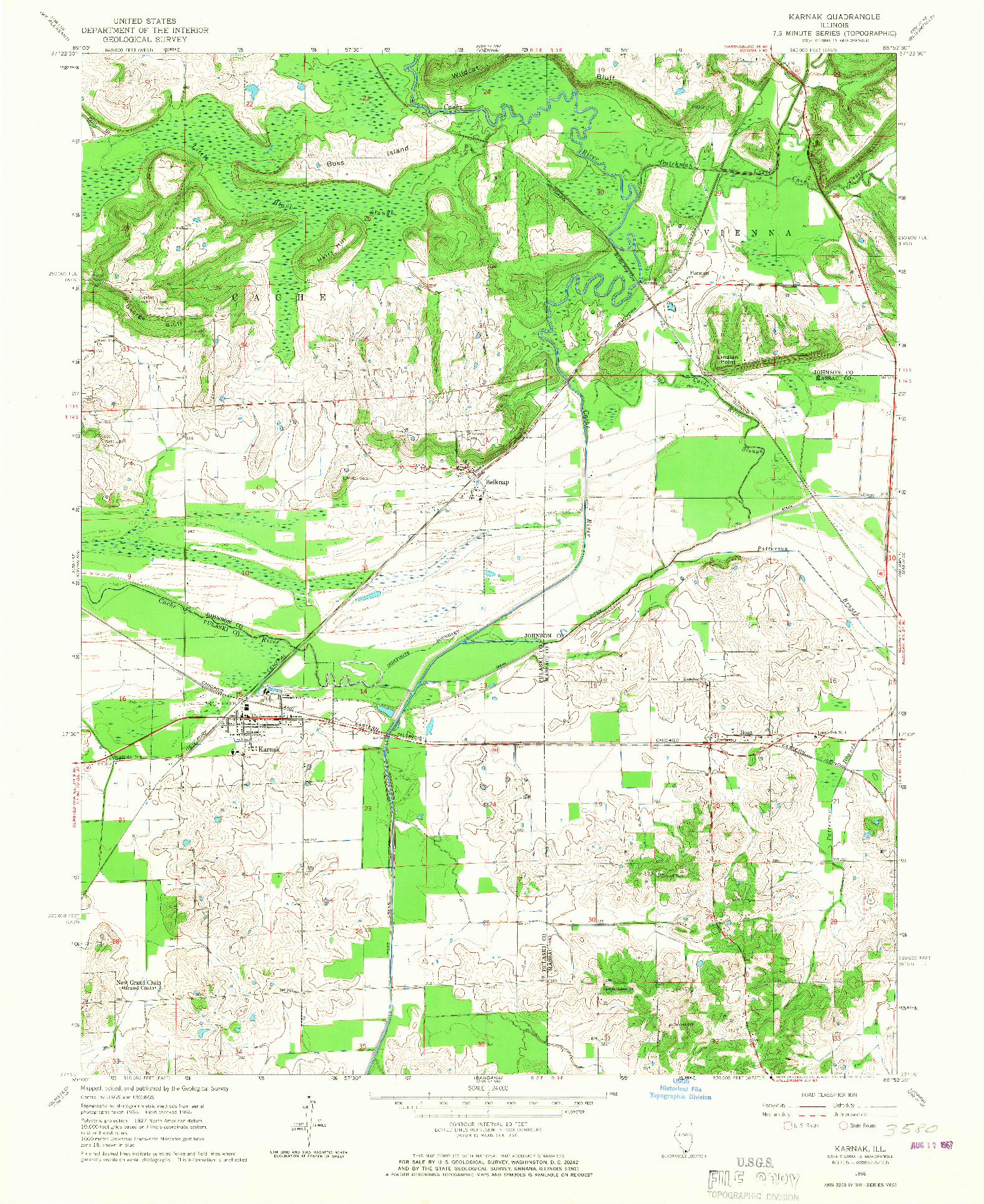 USGS 1:24000-SCALE QUADRANGLE FOR KARNAK, IL 1966