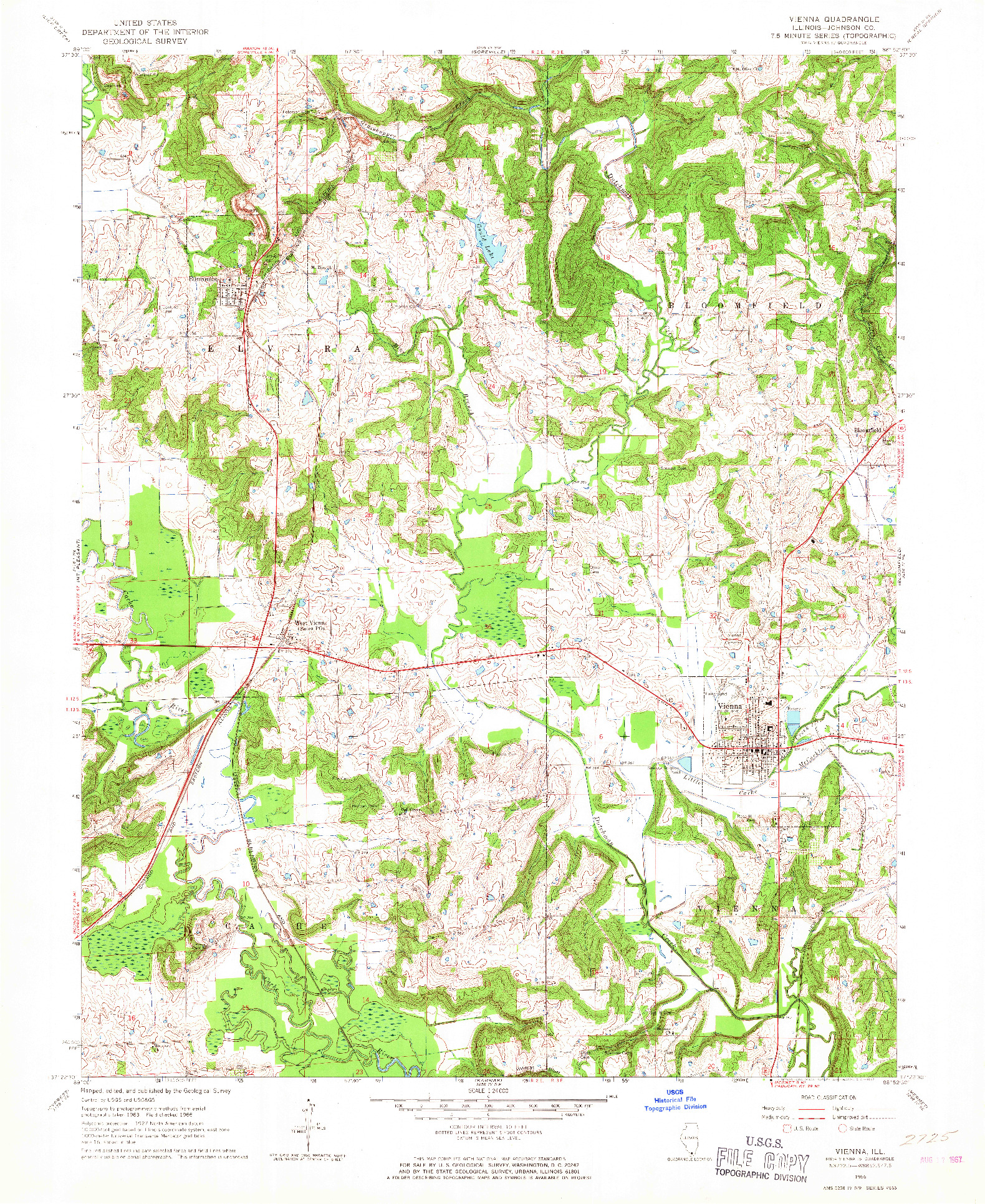 USGS 1:24000-SCALE QUADRANGLE FOR VIENNA, IL 1966