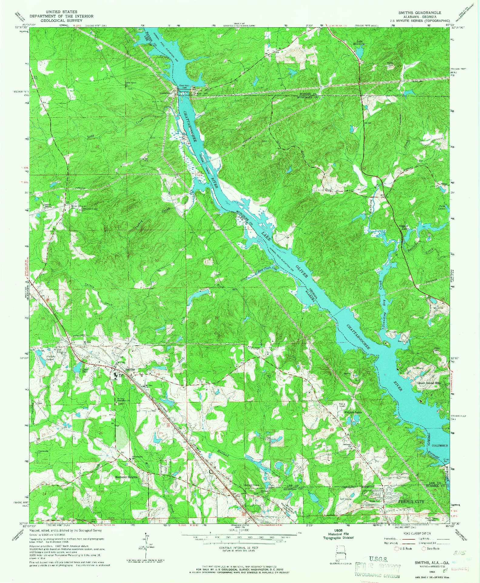 USGS 1:24000-SCALE QUADRANGLE FOR SMITHS, AL 1965