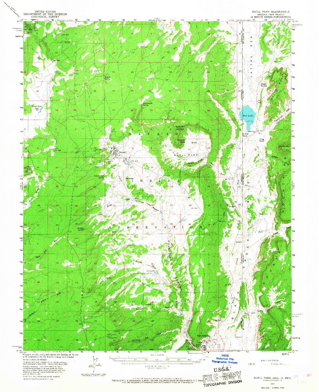 USGS 1:62500-SCALE QUADRANGLE FOR BUELL PARK, AZ 1955