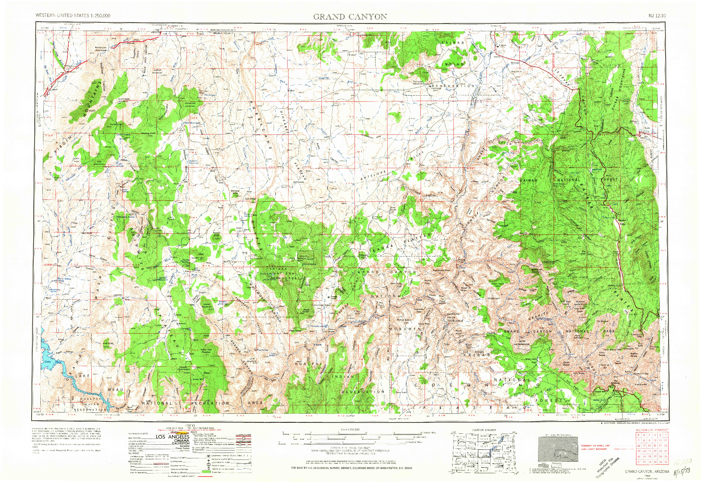USGS 1:250000-SCALE QUADRANGLE FOR GRAND CANYON, AZ 1953