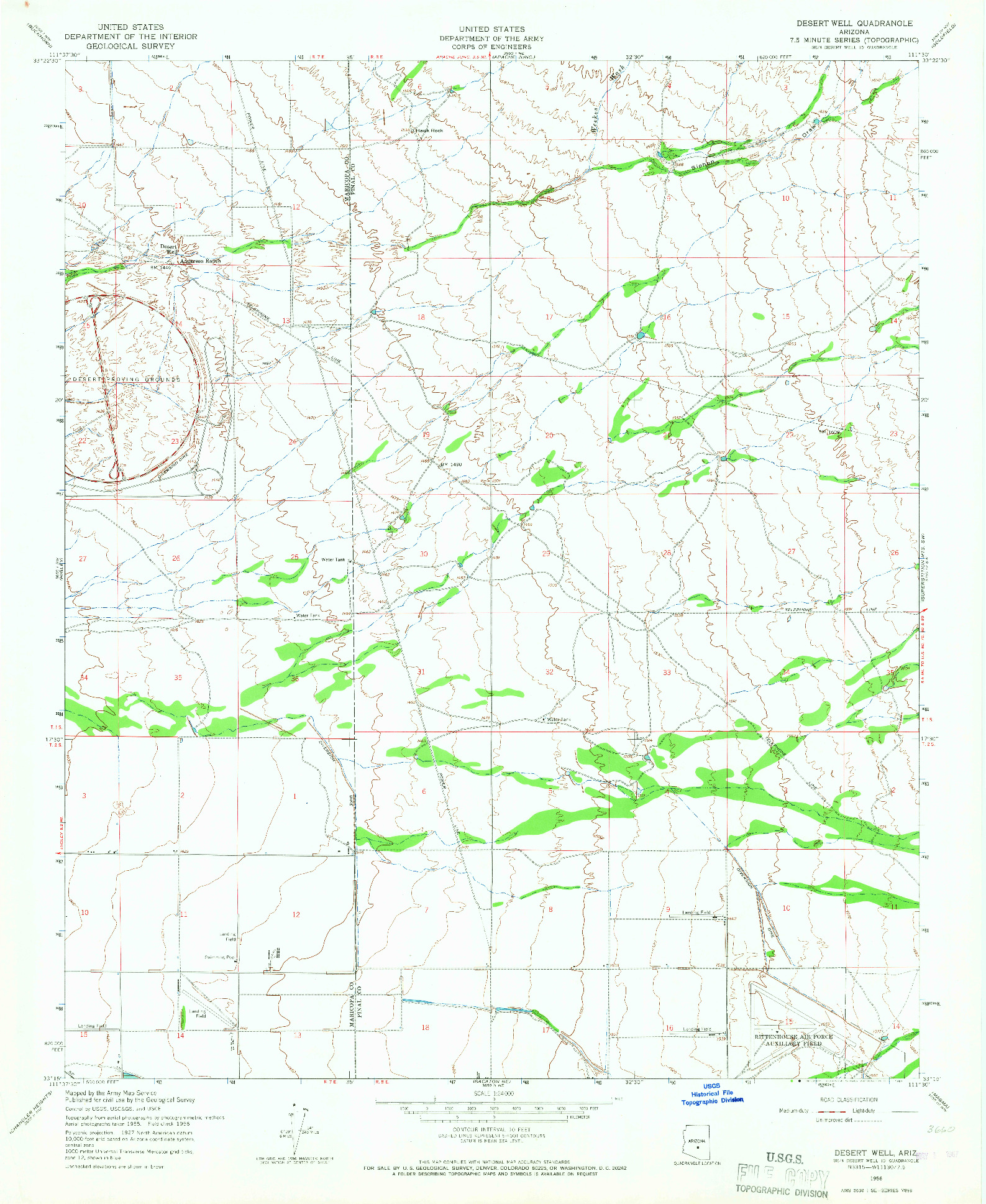 USGS 1:24000-SCALE QUADRANGLE FOR DESERT WELL, AZ 1956