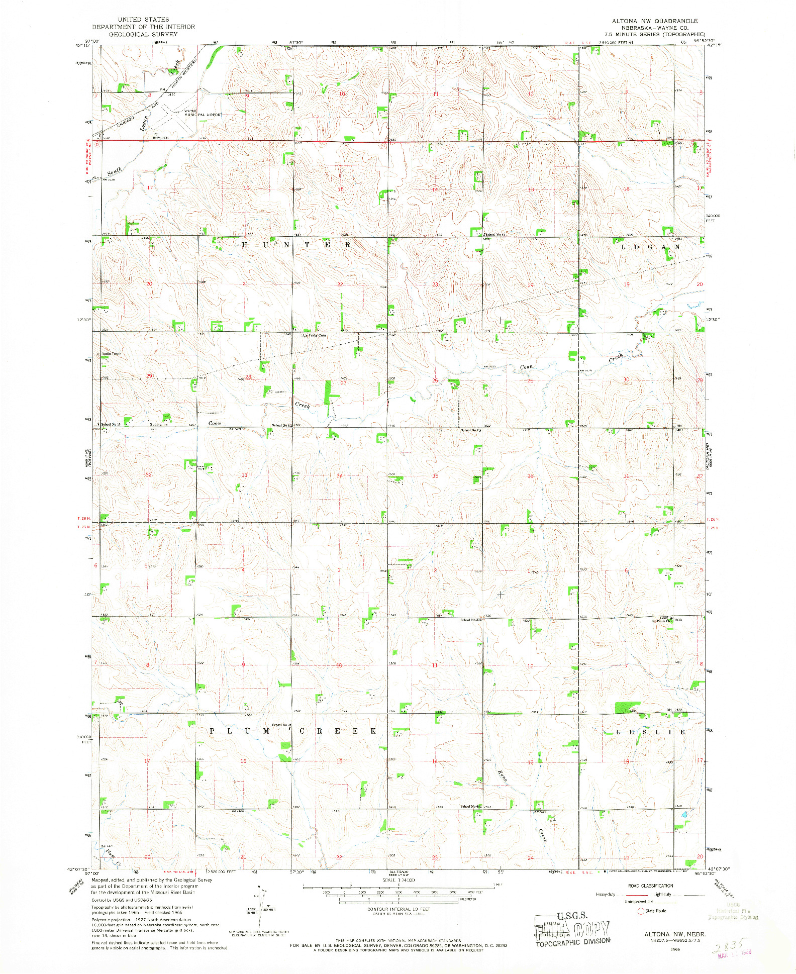 USGS 1:24000-SCALE QUADRANGLE FOR ALTONA NW, NE 1966