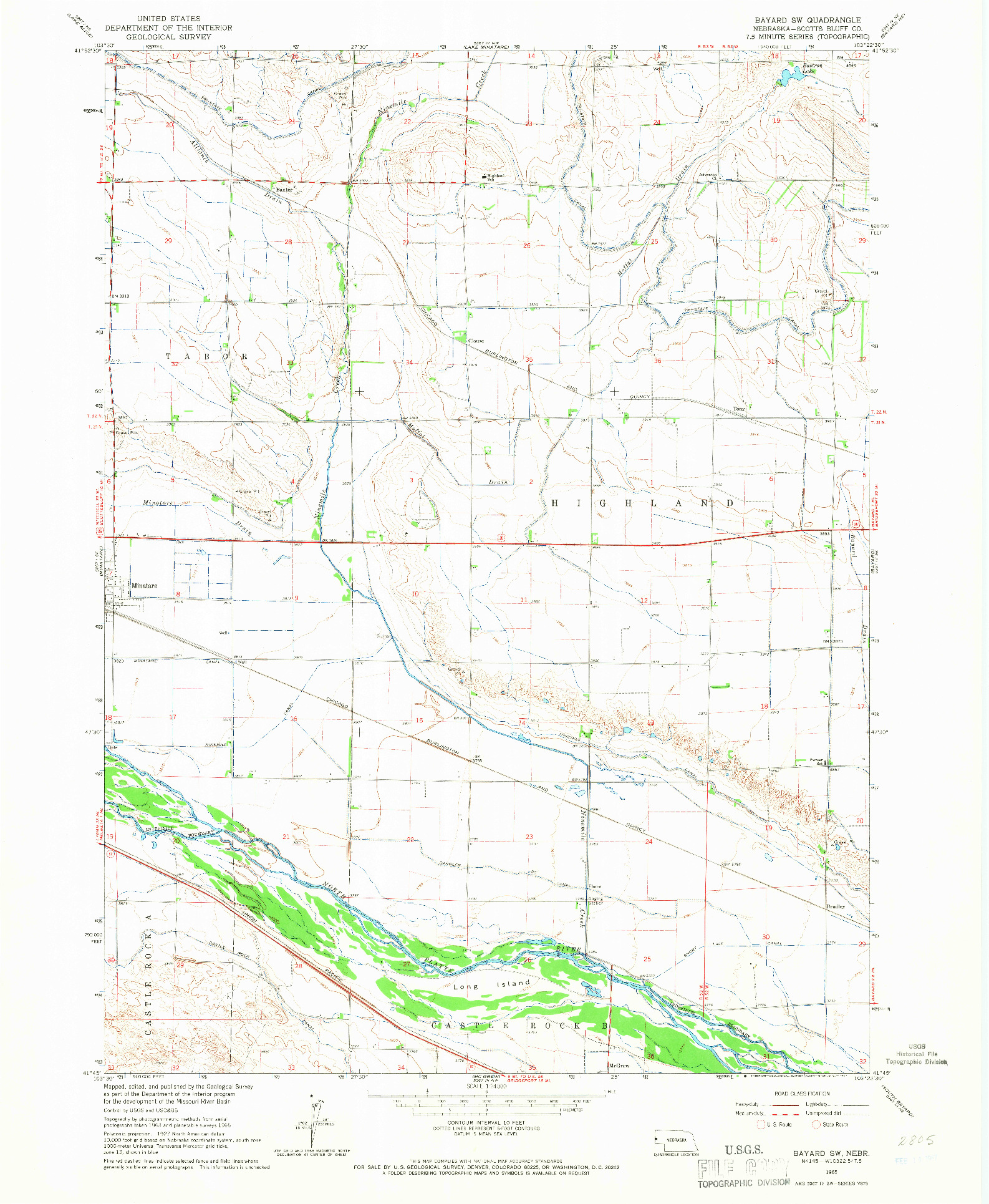 USGS 1:24000-SCALE QUADRANGLE FOR BAYARD SW, NE 1965