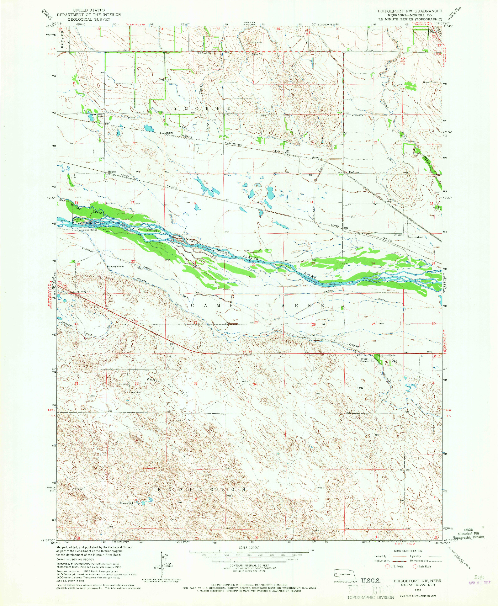USGS 1:24000-SCALE QUADRANGLE FOR BRIDGEPORT NW, NE 1965