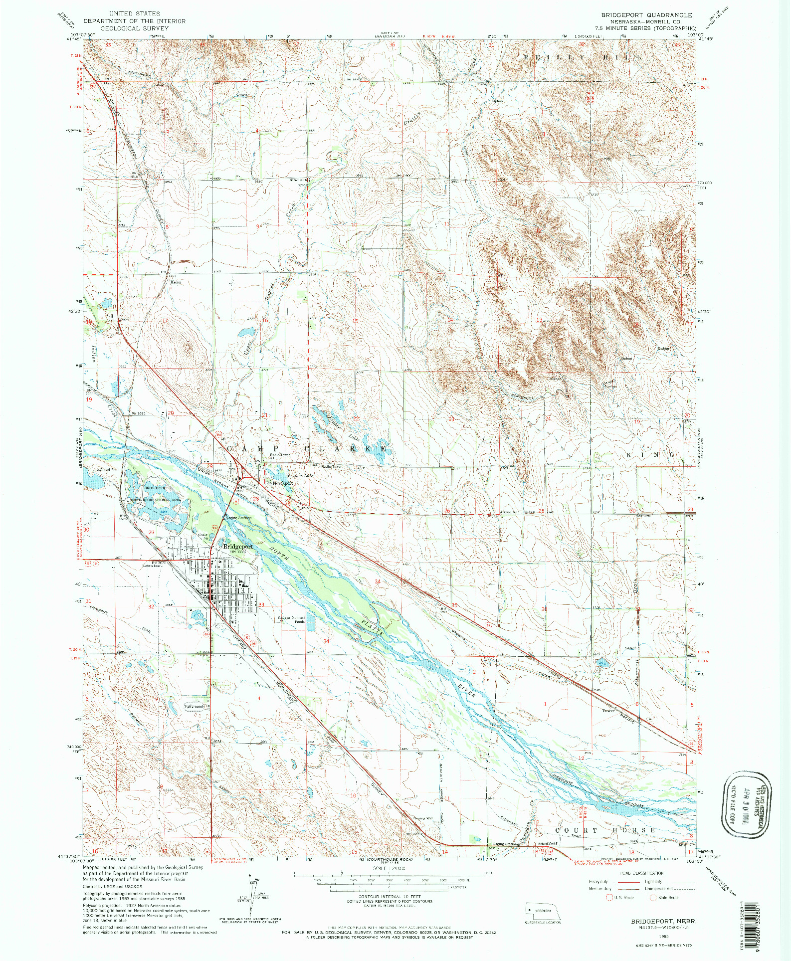 USGS 1:24000-SCALE QUADRANGLE FOR BRIDGEPORT, NE 1965