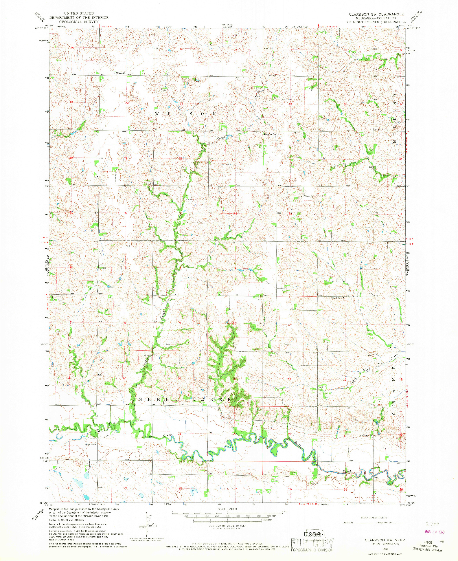 USGS 1:24000-SCALE QUADRANGLE FOR CLARKSON SW, NE 1966