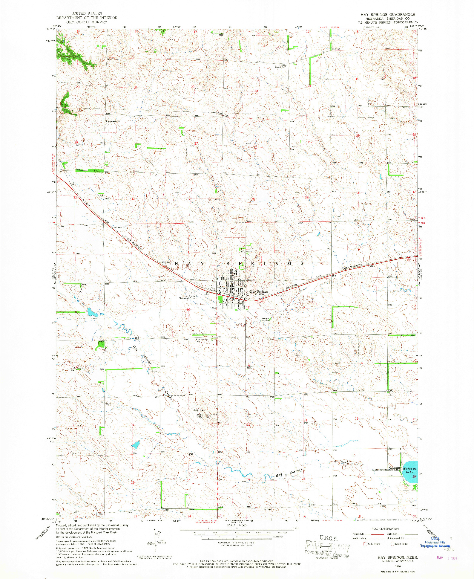 USGS 1:24000-SCALE QUADRANGLE FOR HAY SPRINGS, NE 1966