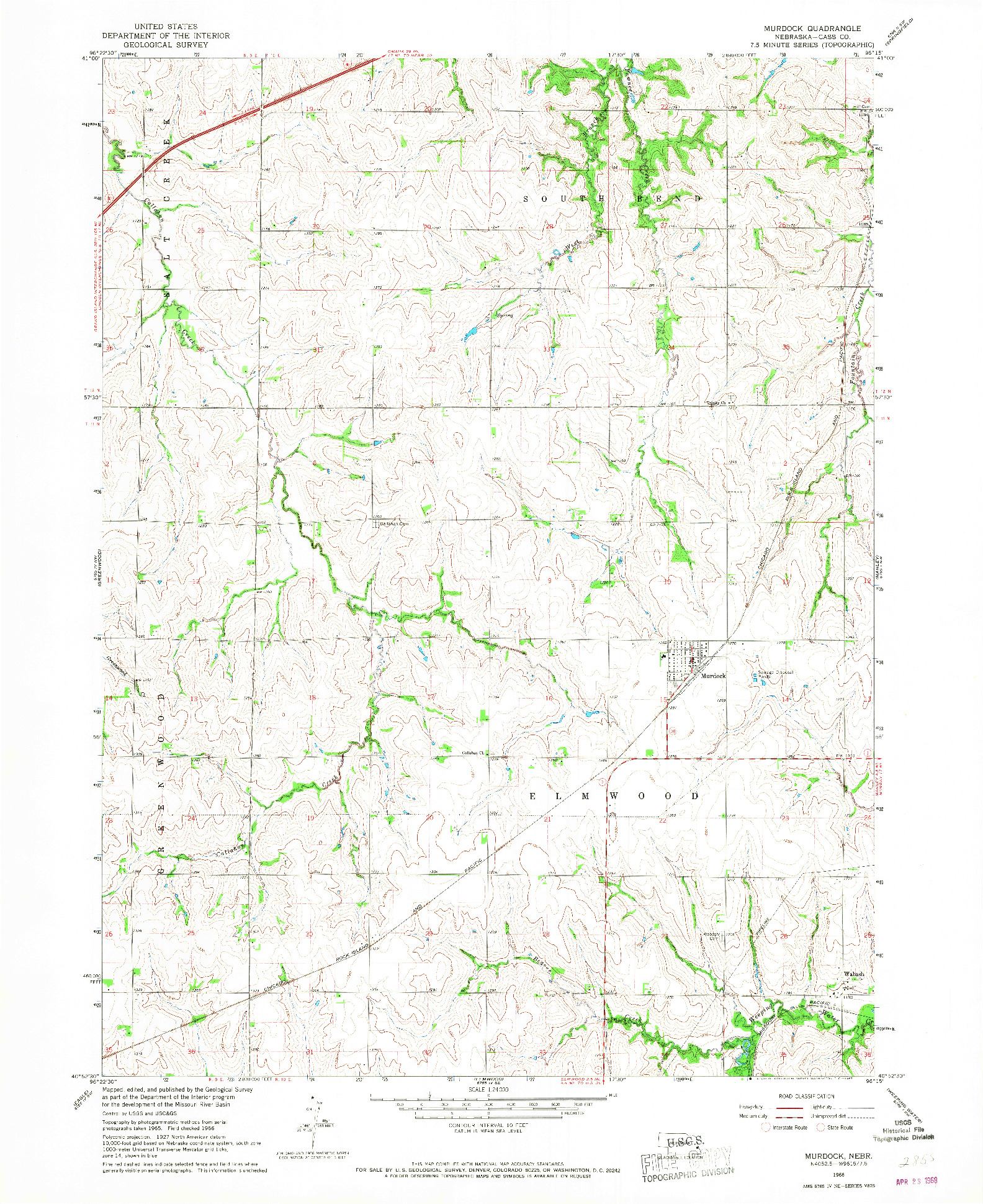 USGS 1:24000-SCALE QUADRANGLE FOR MURDOCK, NE 1966