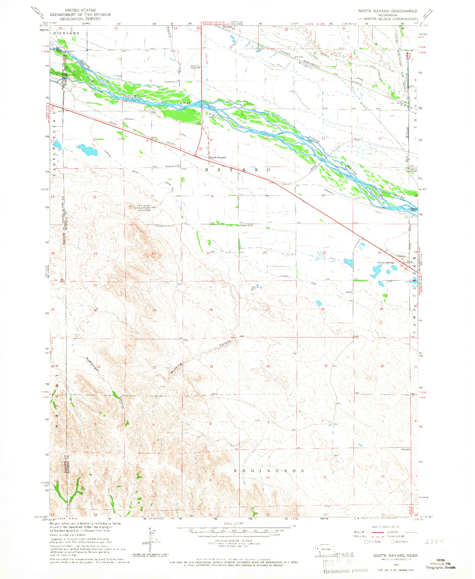 USGS 1:24000-SCALE QUADRANGLE FOR SOUTH BAYARD, NE 1965