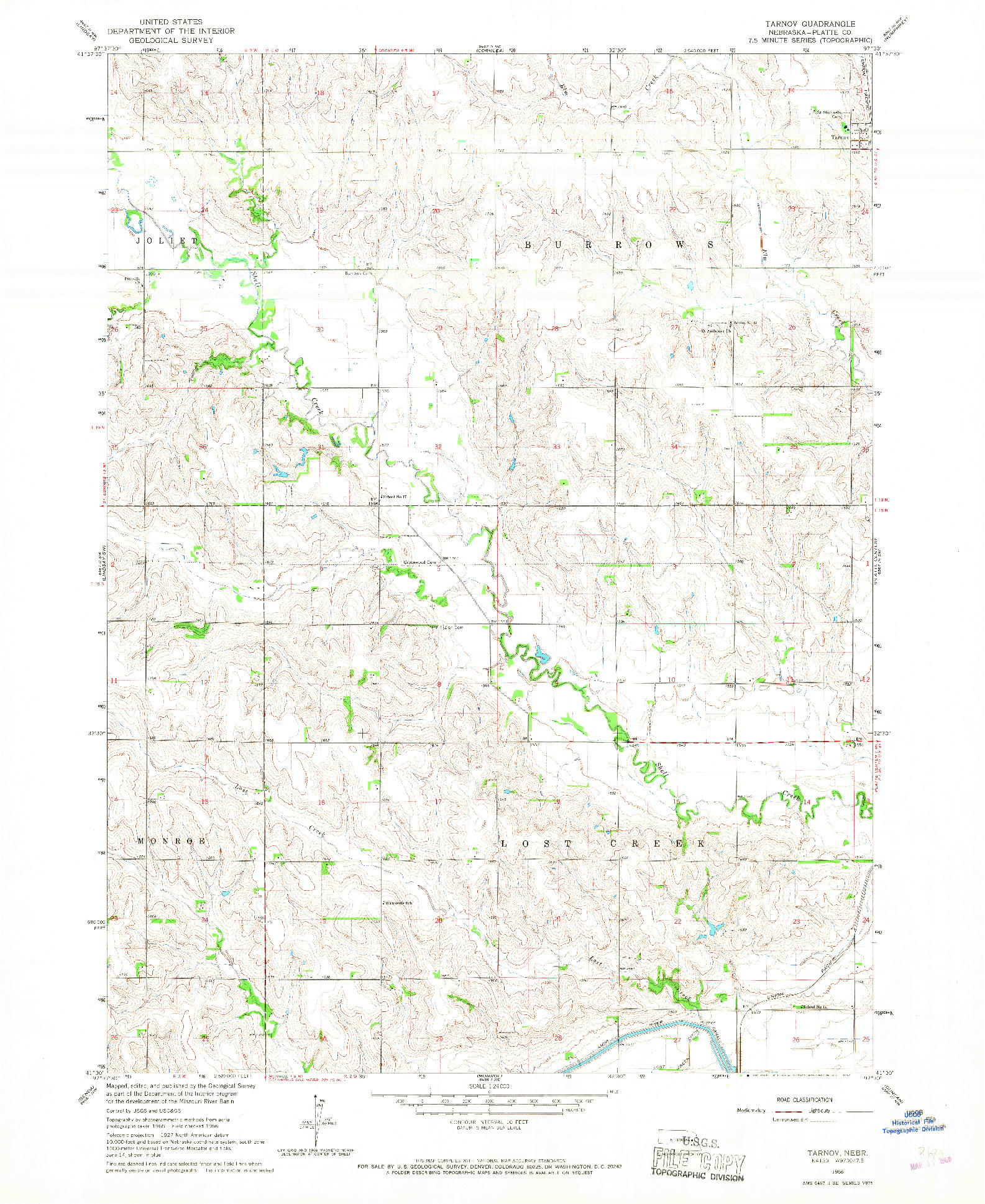 USGS 1:24000-SCALE QUADRANGLE FOR TARNOV, NE 1966