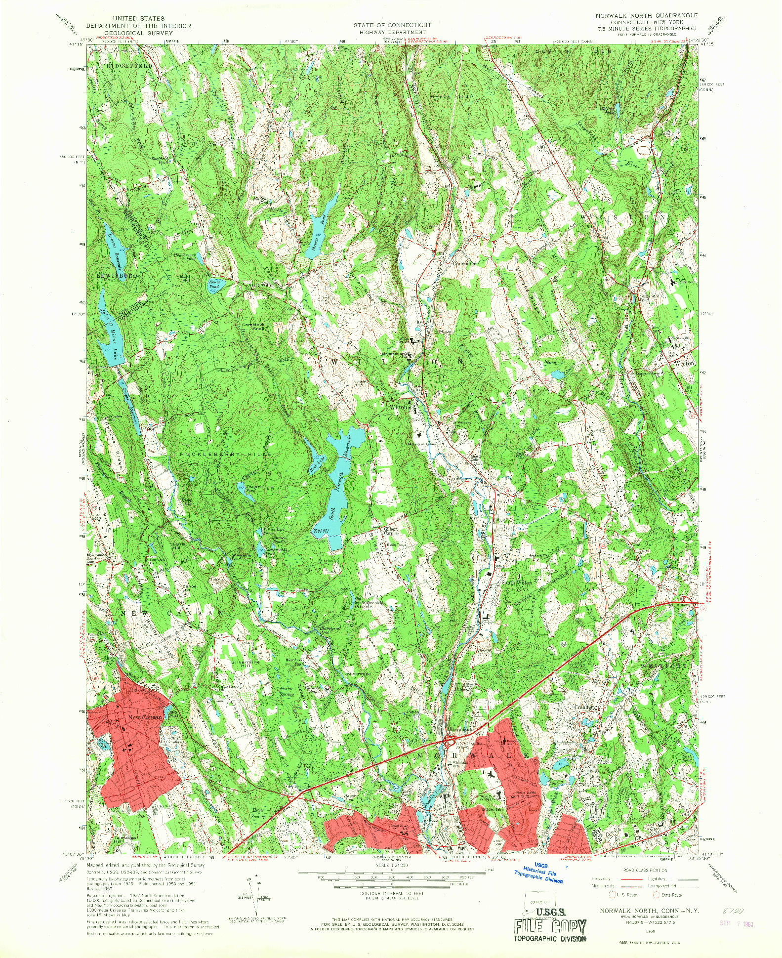 USGS 1:24000-SCALE QUADRANGLE FOR NORWALK NORTH, CT 1960