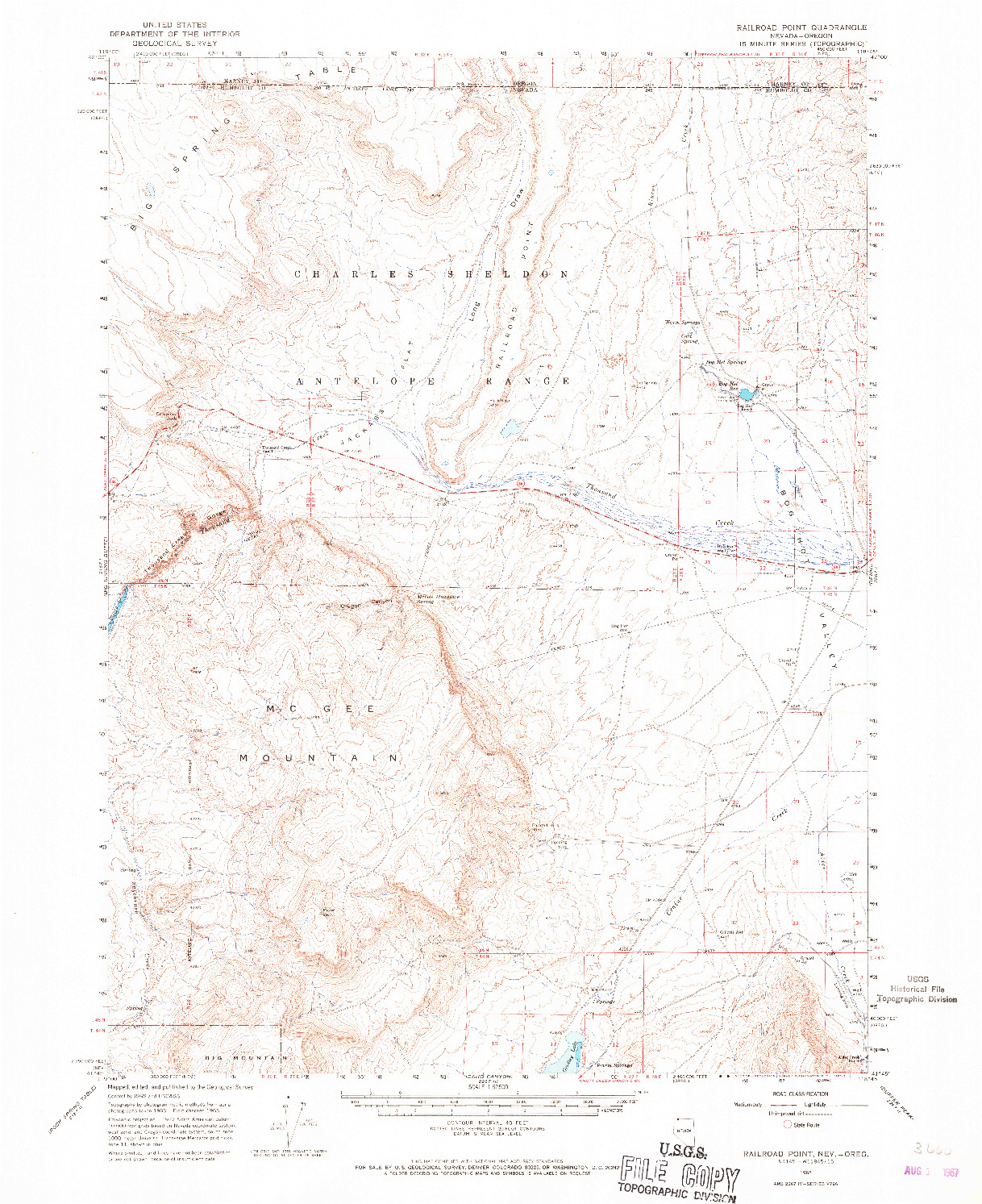 USGS 1:62500-SCALE QUADRANGLE FOR RAILROAD POINT, NV 1965