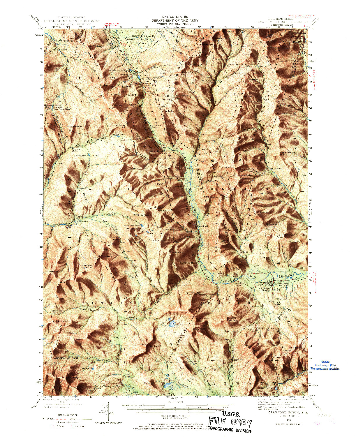 USGS 1:62500-SCALE QUADRANGLE FOR CRAWFORD NOTCH, NH 1946