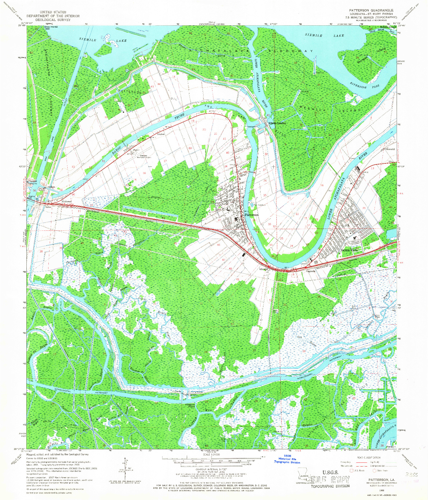 USGS 1:24000-SCALE QUADRANGLE FOR PATTERSON, LA 1966