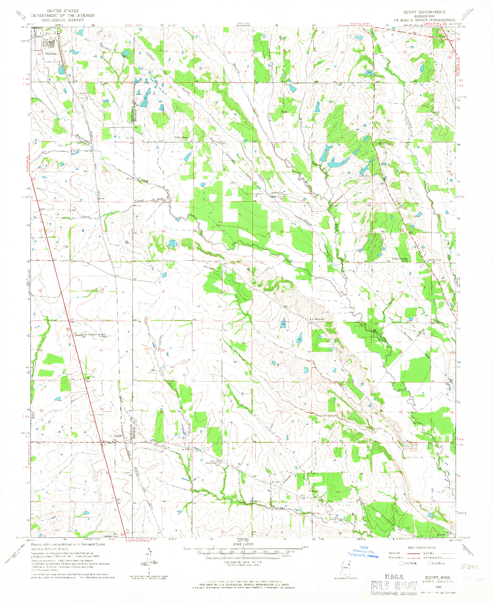 USGS 1:24000-SCALE QUADRANGLE FOR EGYPT, MS 1965