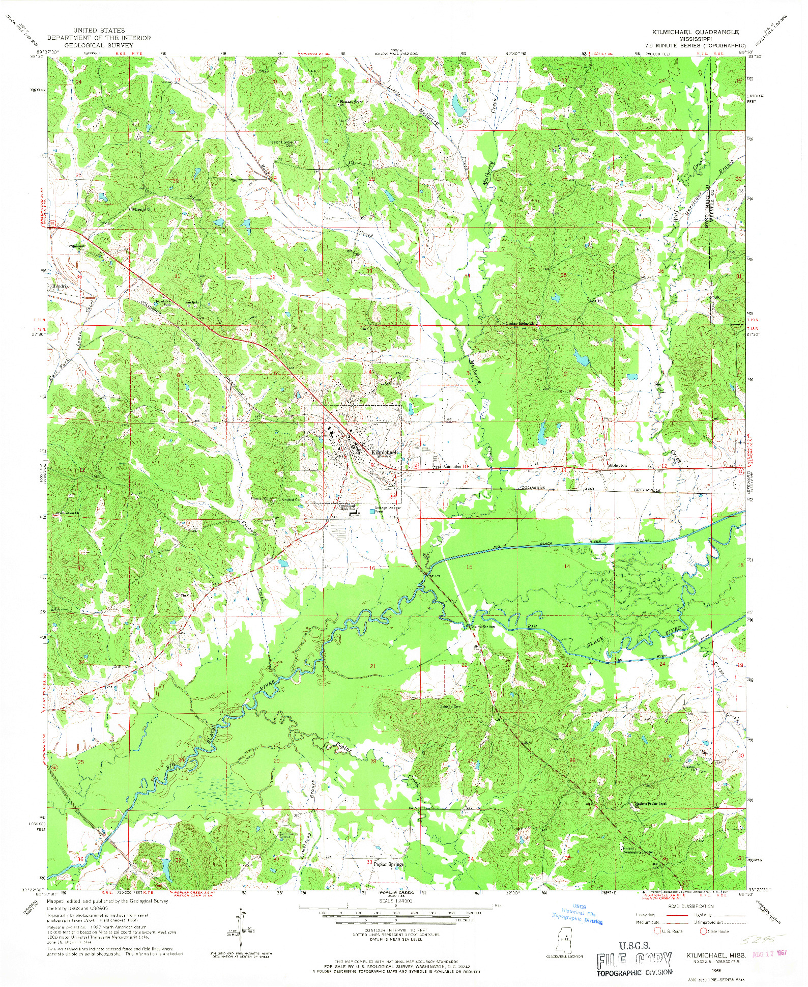 USGS 1:24000-SCALE QUADRANGLE FOR KILMICHAEL, MS 1966