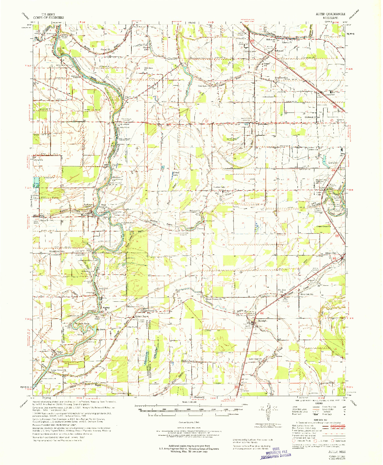 USGS 1:62500-SCALE QUADRANGLE FOR AUTER, MS 1967