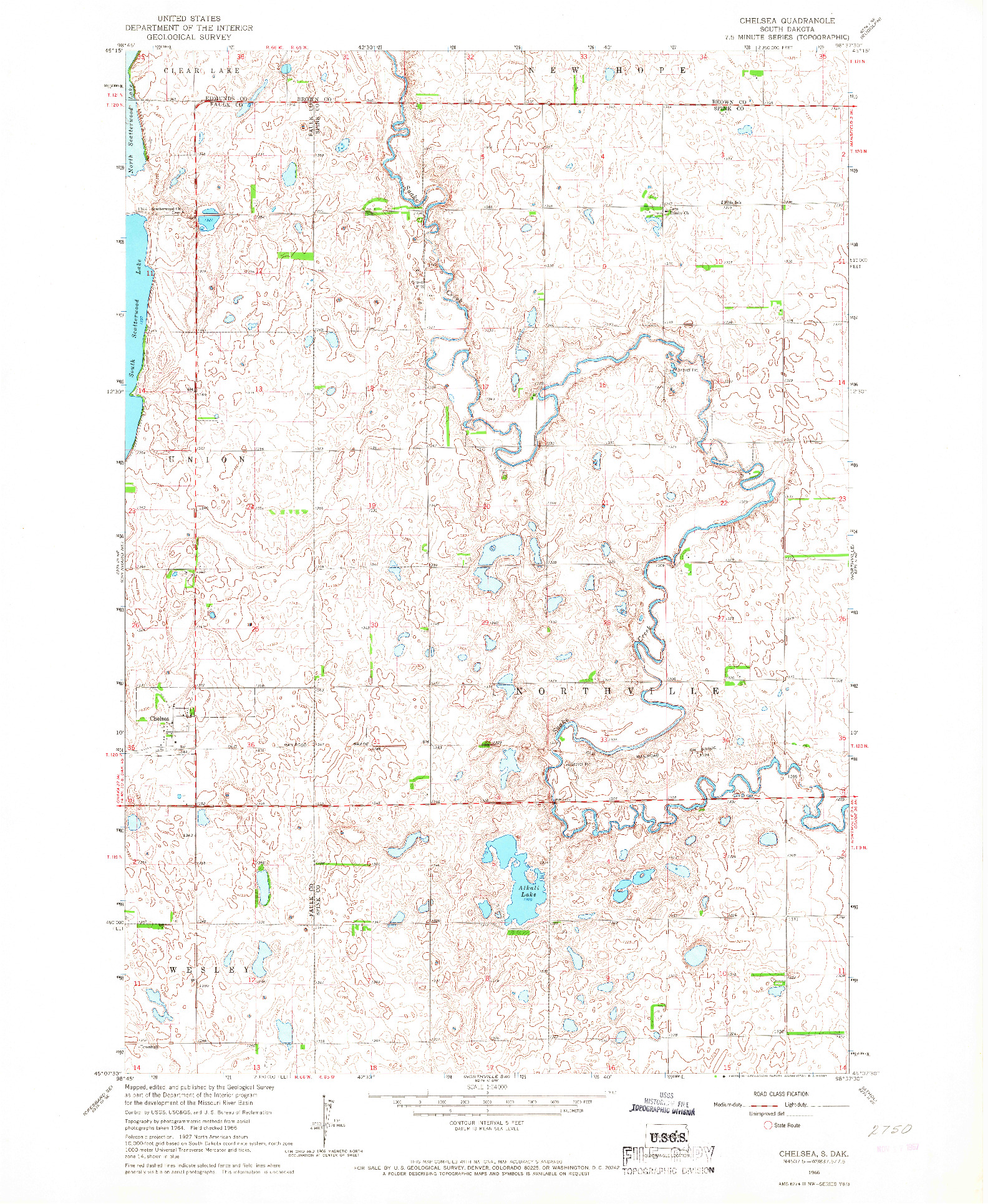 USGS 1:24000-SCALE QUADRANGLE FOR CHELSEA, SD 1966