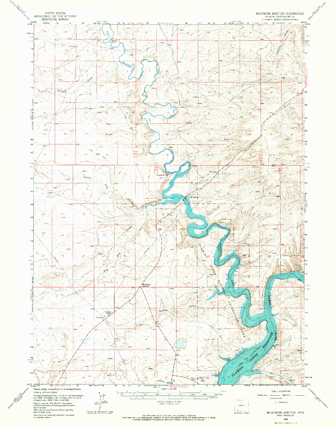 USGS 1:62500-SCALE QUADRANGLE FOR MC KINNON JUNCTION, WY 1966