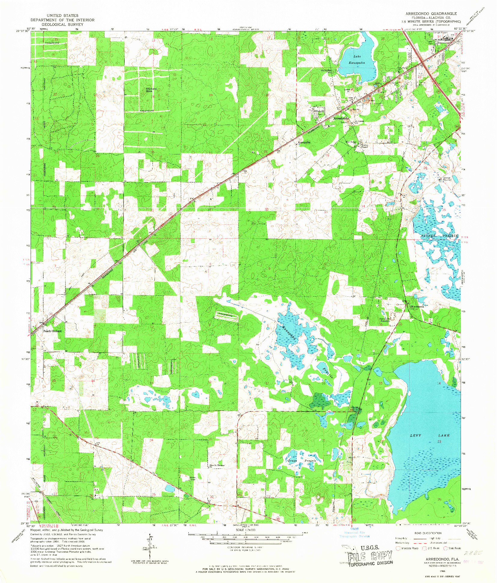 USGS 1:24000-SCALE QUADRANGLE FOR ARREDONDO, FL 1966