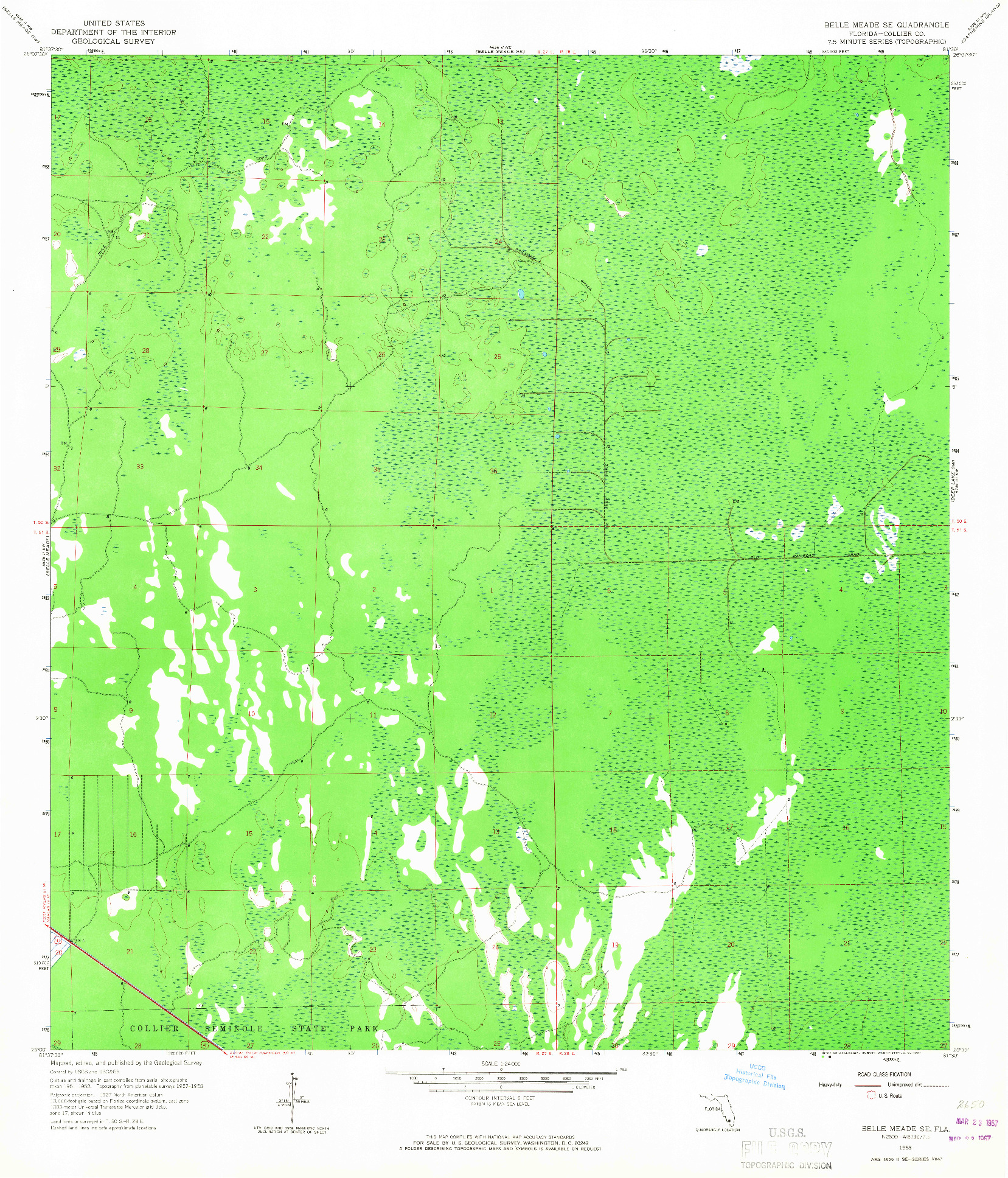 USGS 1:24000-SCALE QUADRANGLE FOR BELLE MEADE SE, FL 1958