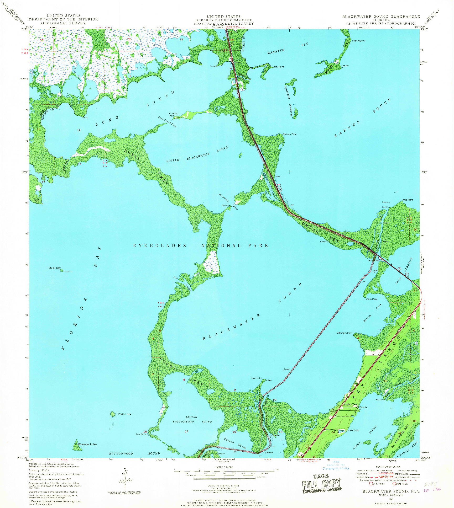 USGS 1:24000-SCALE QUADRANGLE FOR BLACKWATER SOUND, FL 1947