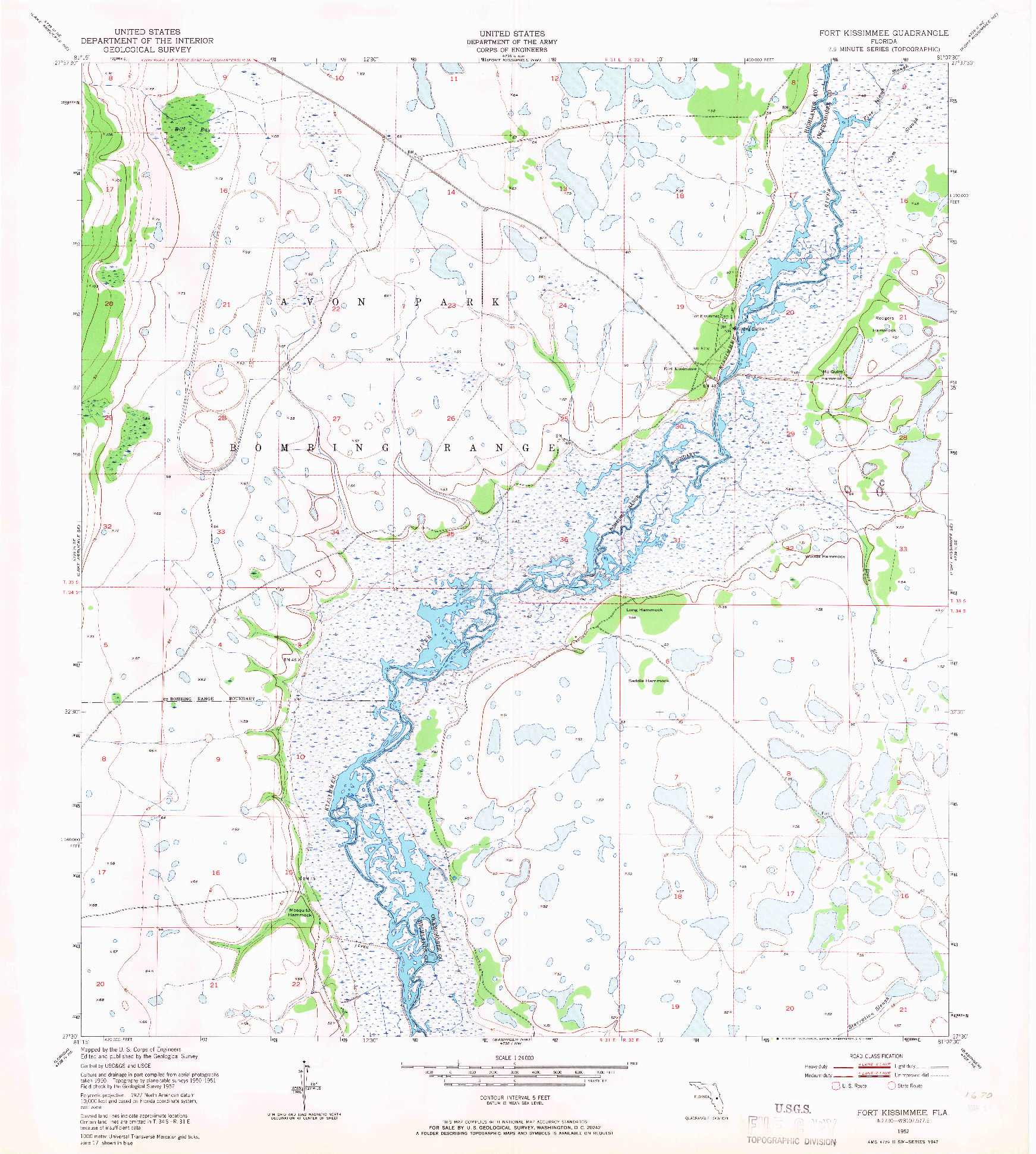 USGS 1:24000-SCALE QUADRANGLE FOR FORT KISSIMMEE, FL 1952