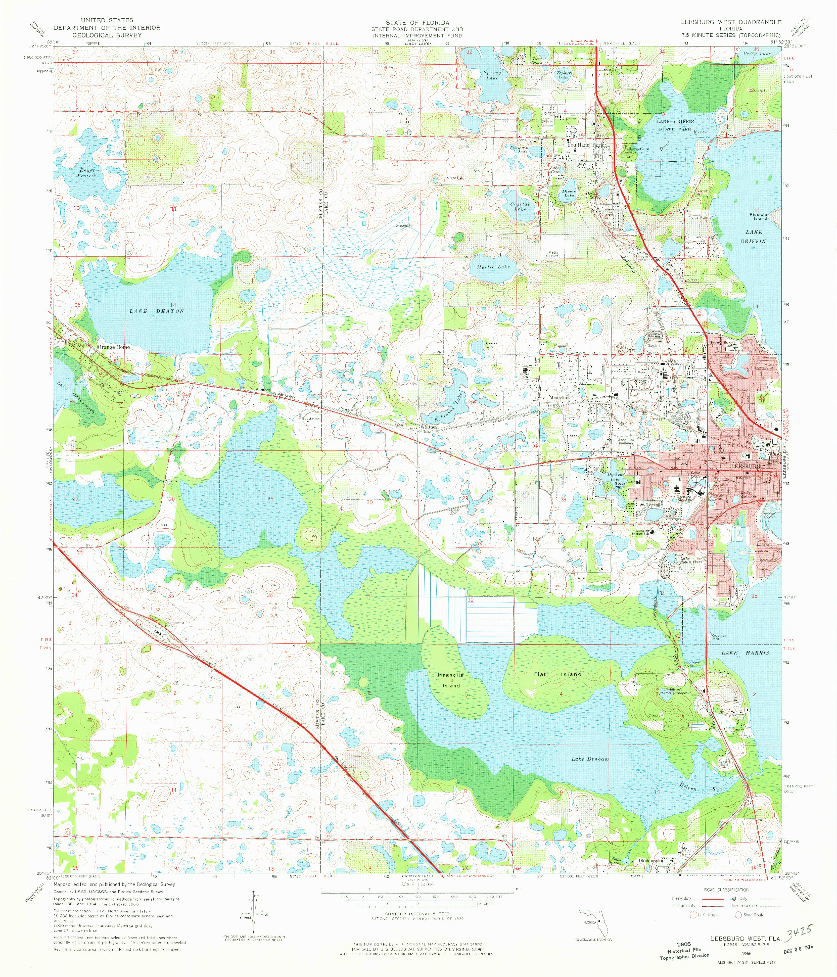 USGS 1:24000-SCALE QUADRANGLE FOR LEESBURG WEST, FL 1966