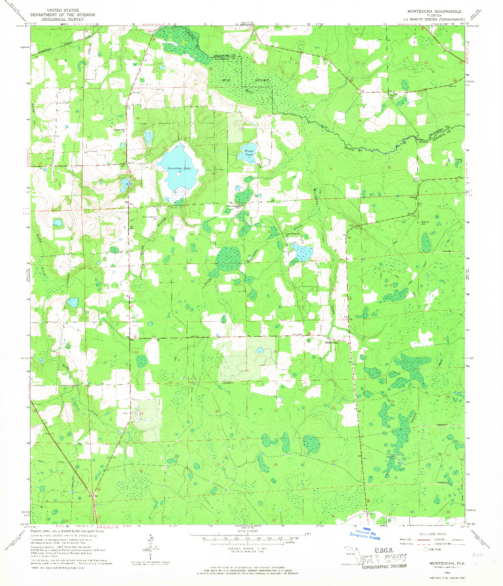 USGS 1:24000-SCALE QUADRANGLE FOR MONTEOCHA, FL 1966