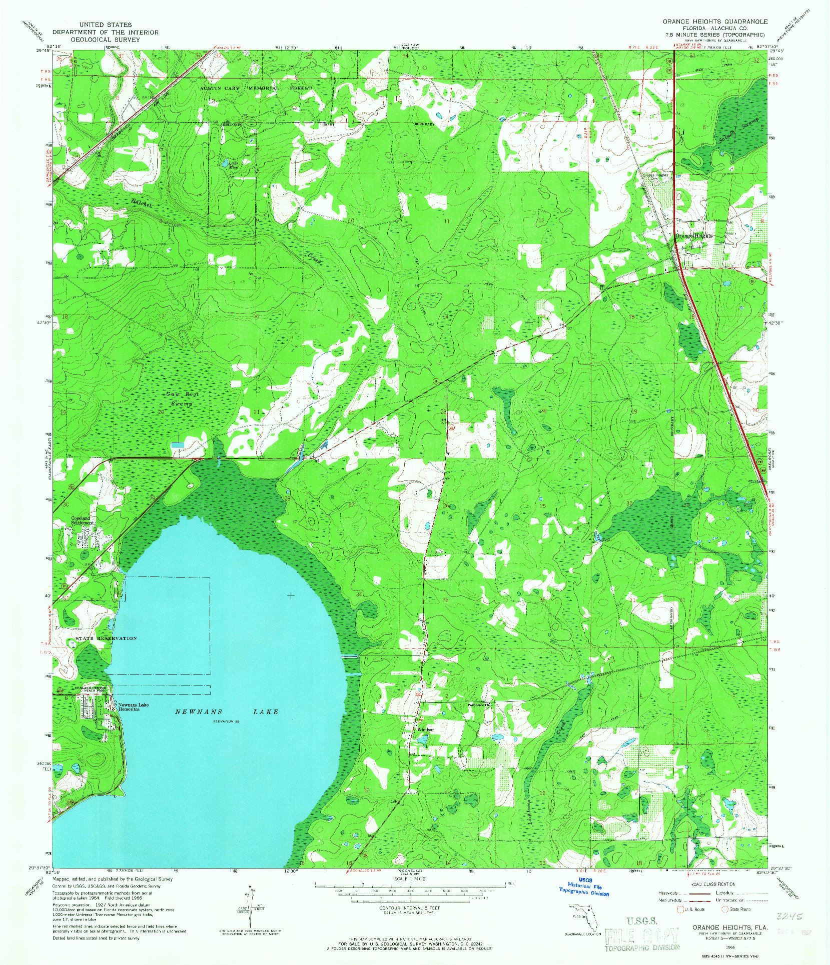 USGS 1:24000-SCALE QUADRANGLE FOR ORANGE HEIGHTS, FL 1966