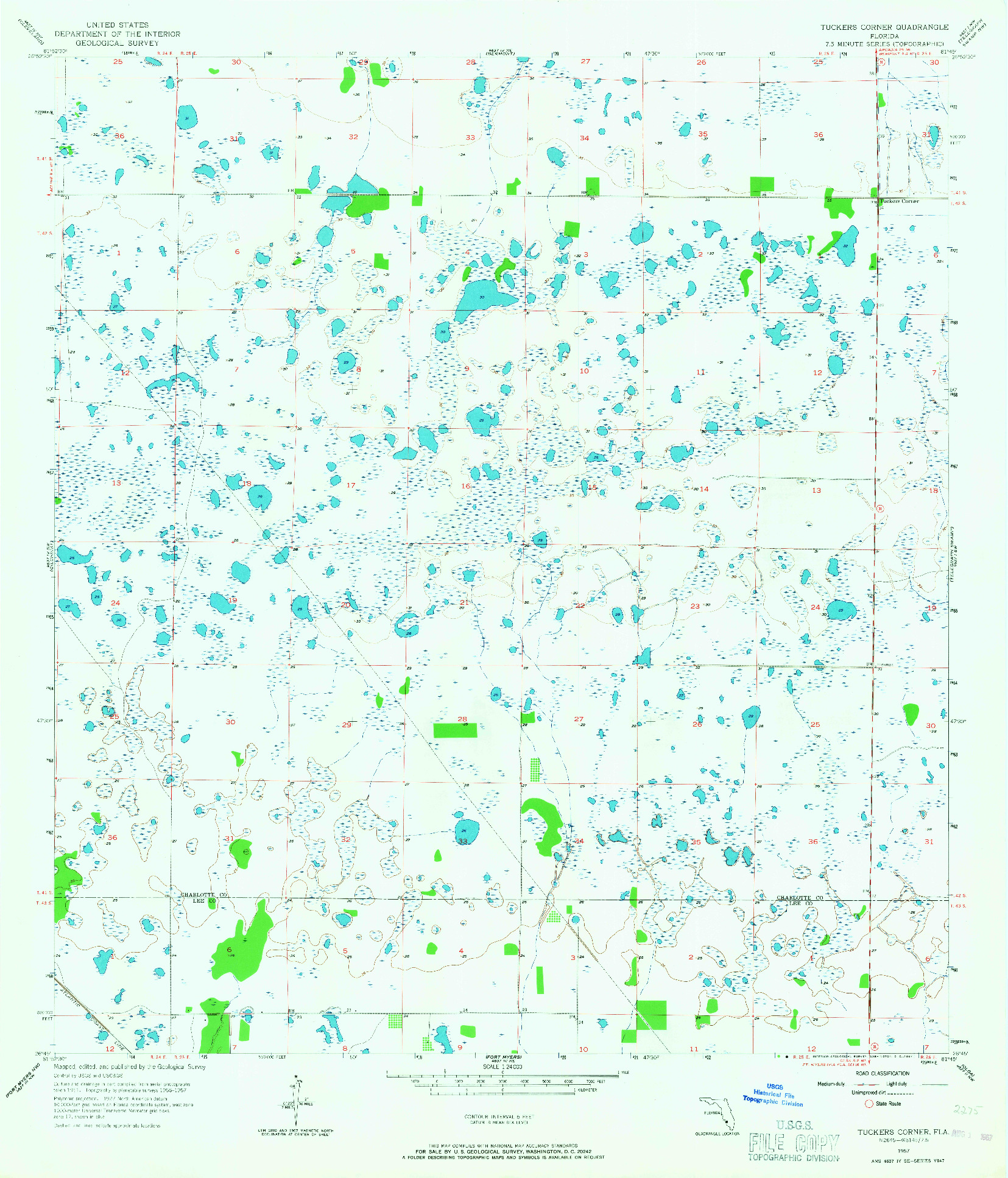 USGS 1:24000-SCALE QUADRANGLE FOR TUCKERS CORNER, FL 1957