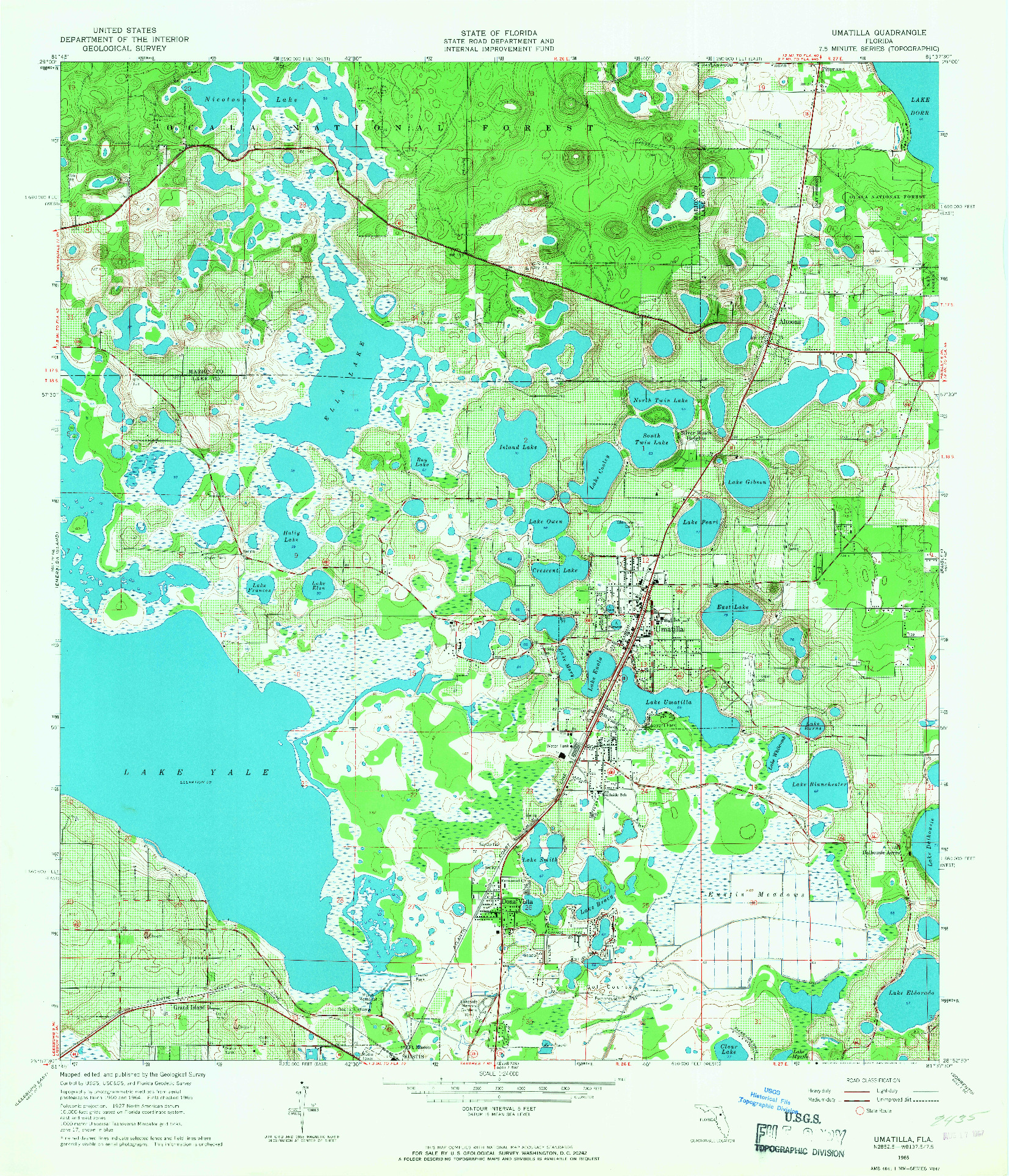 USGS 1:24000-SCALE QUADRANGLE FOR UMATILLA, FL 1965