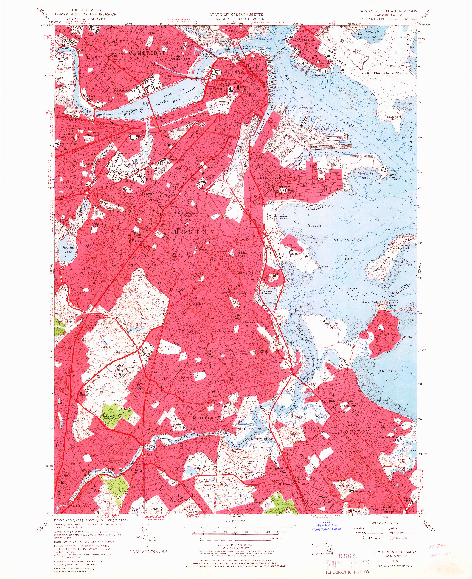 USGS 1:24000-SCALE QUADRANGLE FOR BOSTON SOUTH, MA 1956