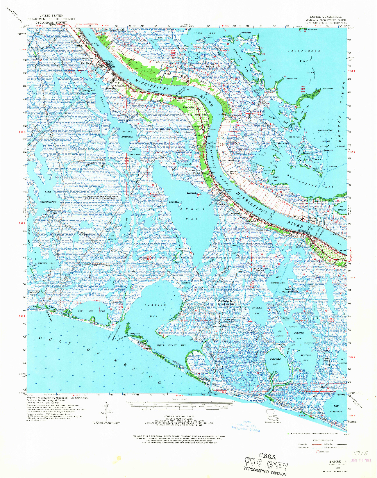 USGS 1:62500-SCALE QUADRANGLE FOR EMPIRE, LA 1960