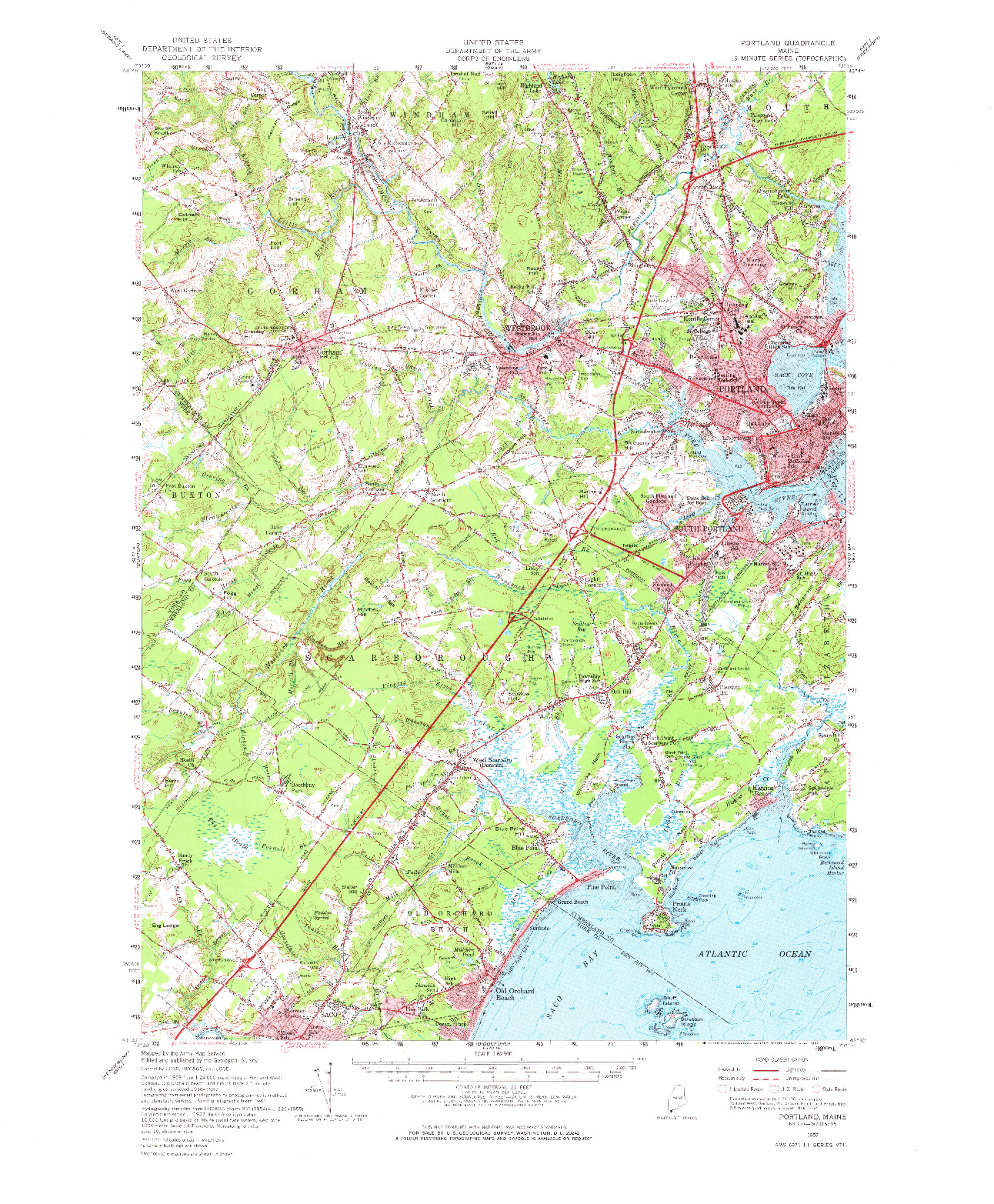 USGS 1:62500-SCALE QUADRANGLE FOR PORTLAND, ME 1957