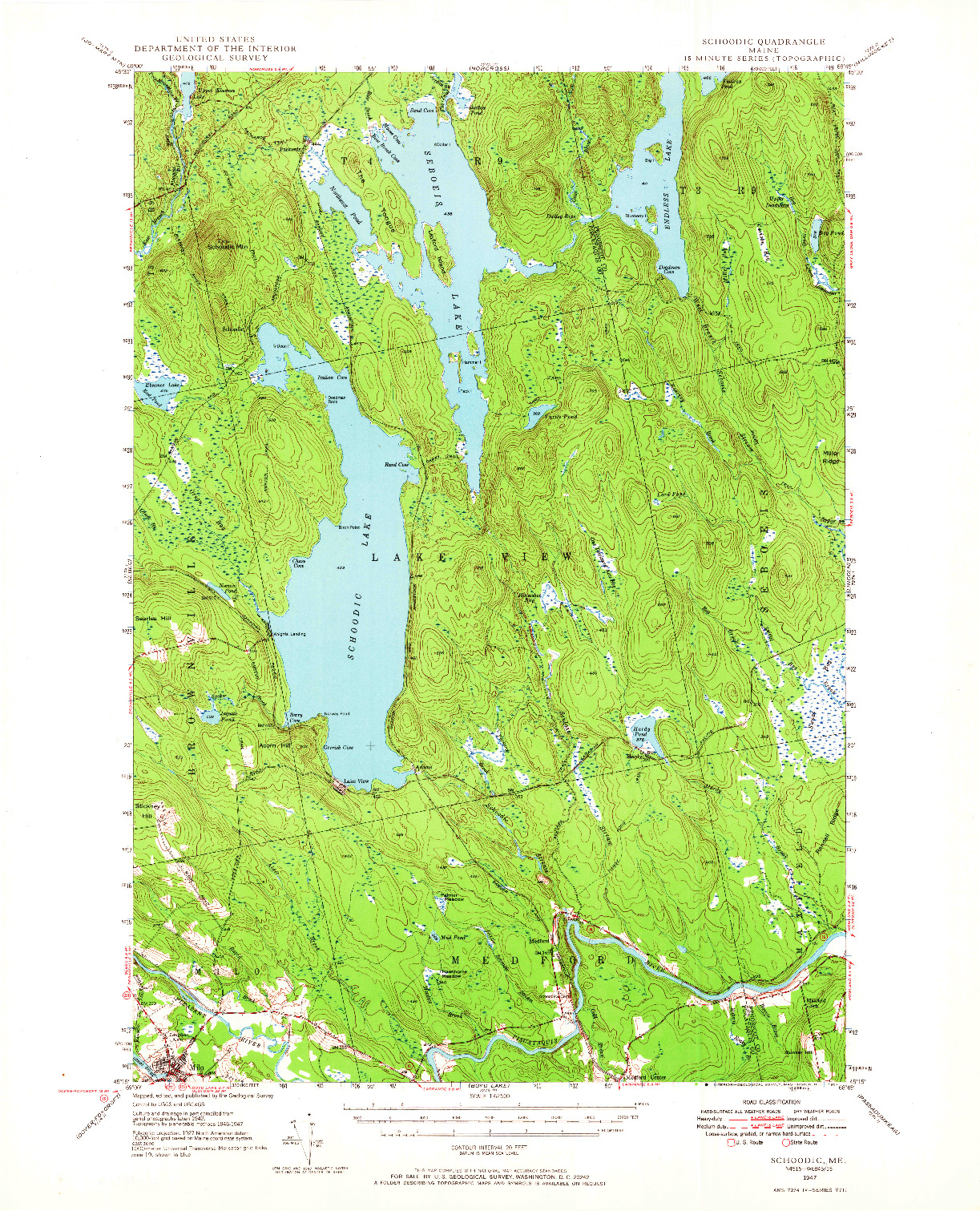 USGS 1:62500-SCALE QUADRANGLE FOR SCHOODIC, ME 1947