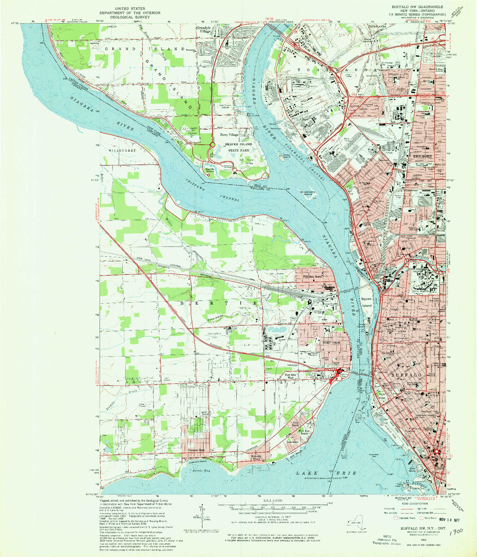 USGS 1:24000-SCALE QUADRANGLE FOR BUFFALO NW, NY 1965