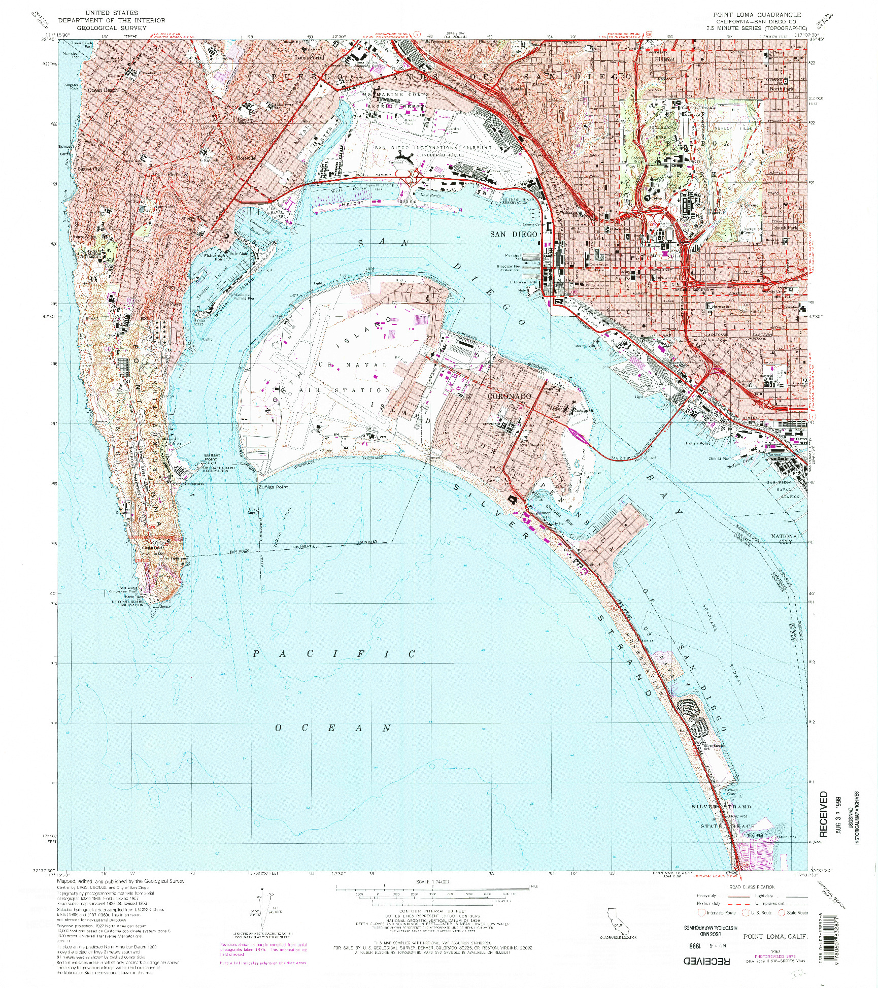 USGS 1:24000-SCALE QUADRANGLE FOR POINT LOMA, CA 1967