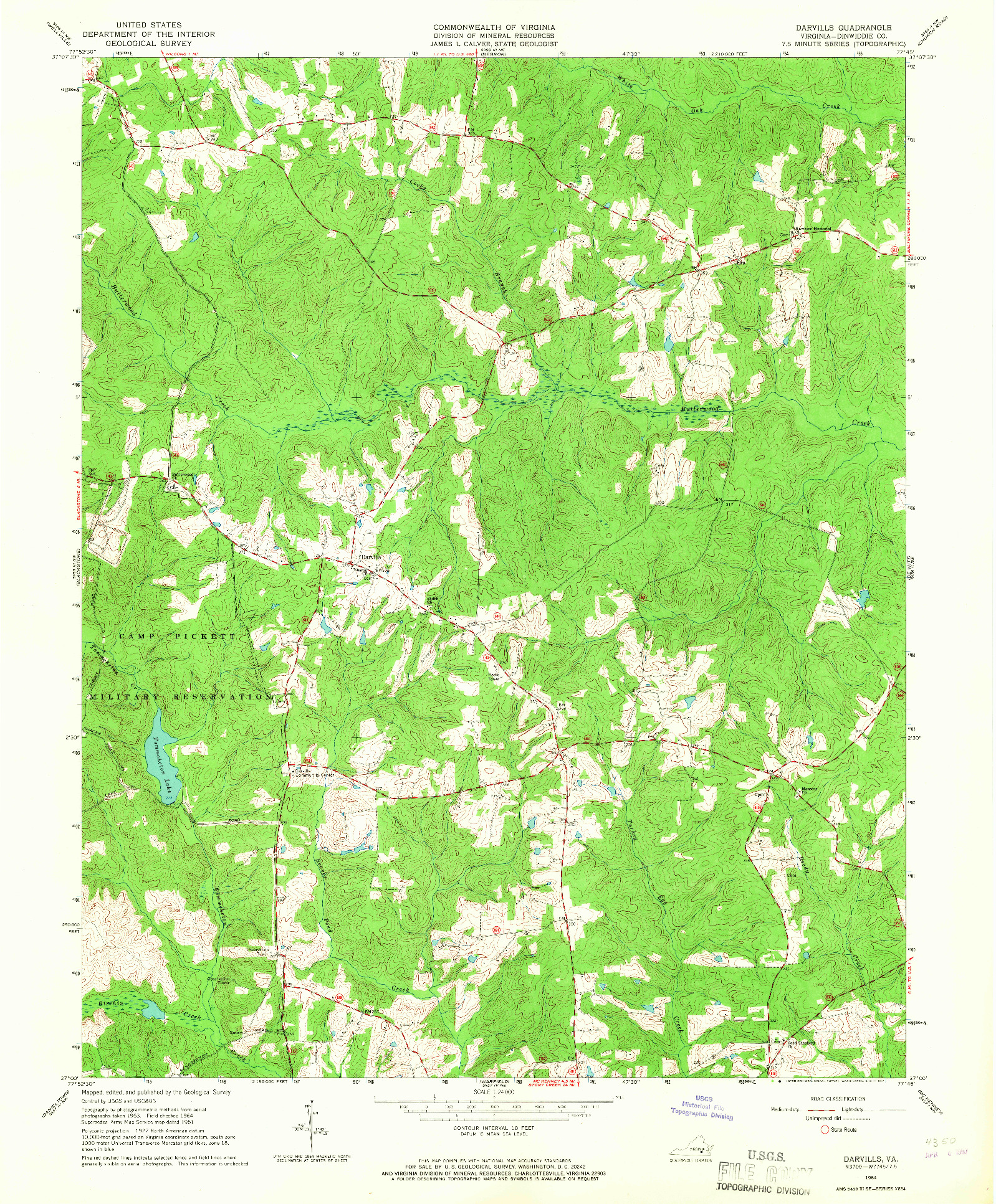 USGS 1:24000-SCALE QUADRANGLE FOR DANVILLE, VA 1964