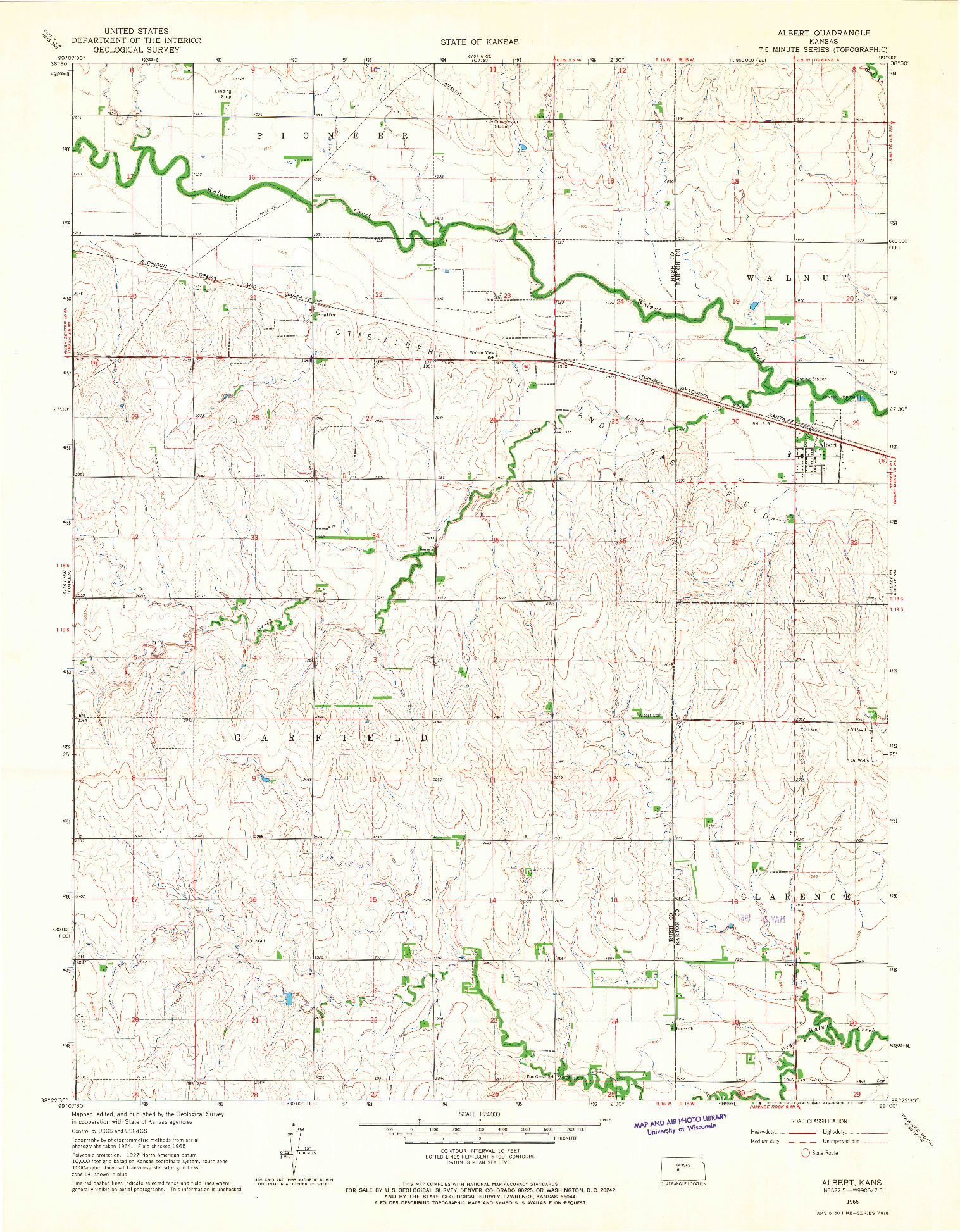 USGS 1:24000-SCALE QUADRANGLE FOR ALBERT, KS 1965