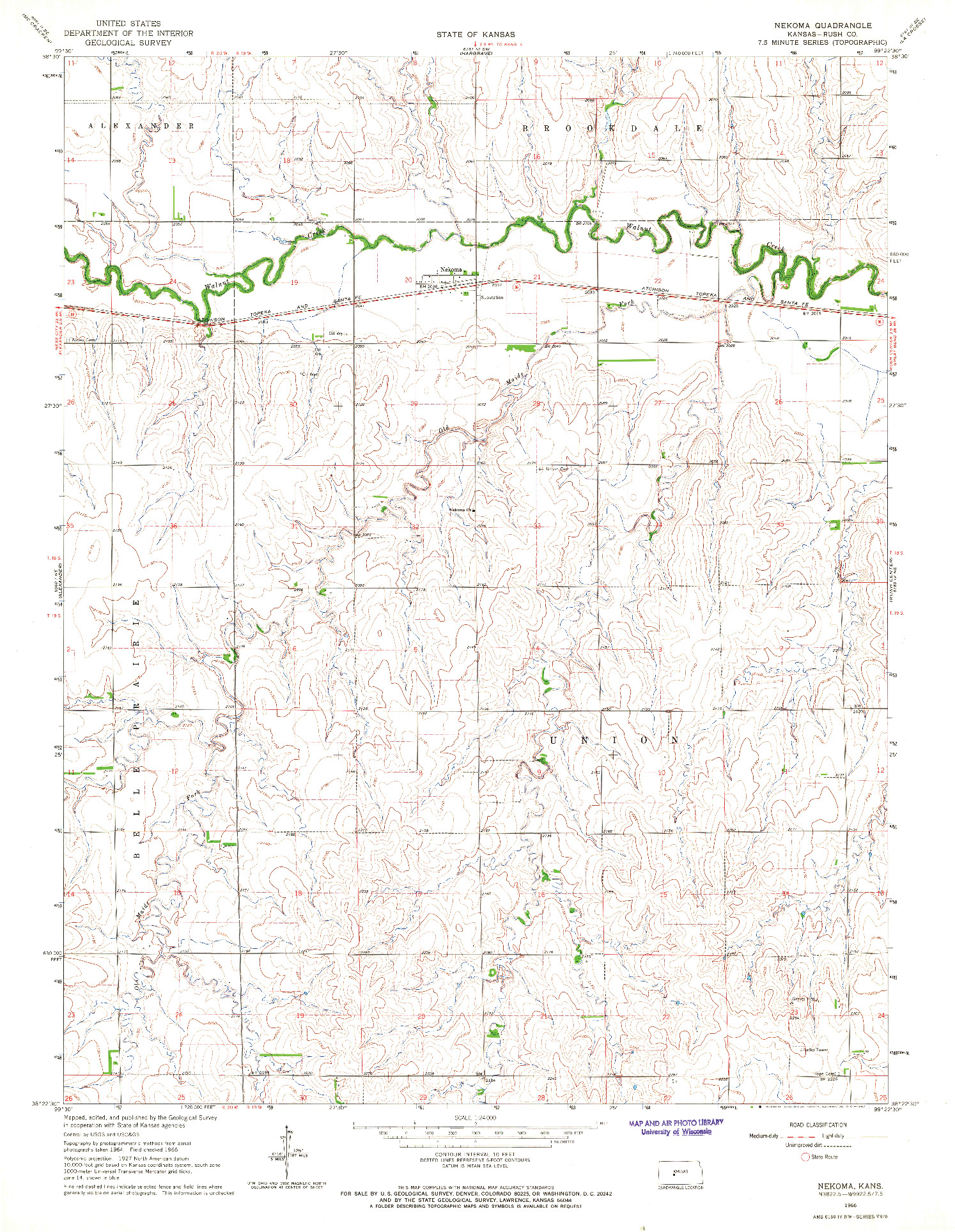 USGS 1:24000-SCALE QUADRANGLE FOR NEKOMA, KS 1966