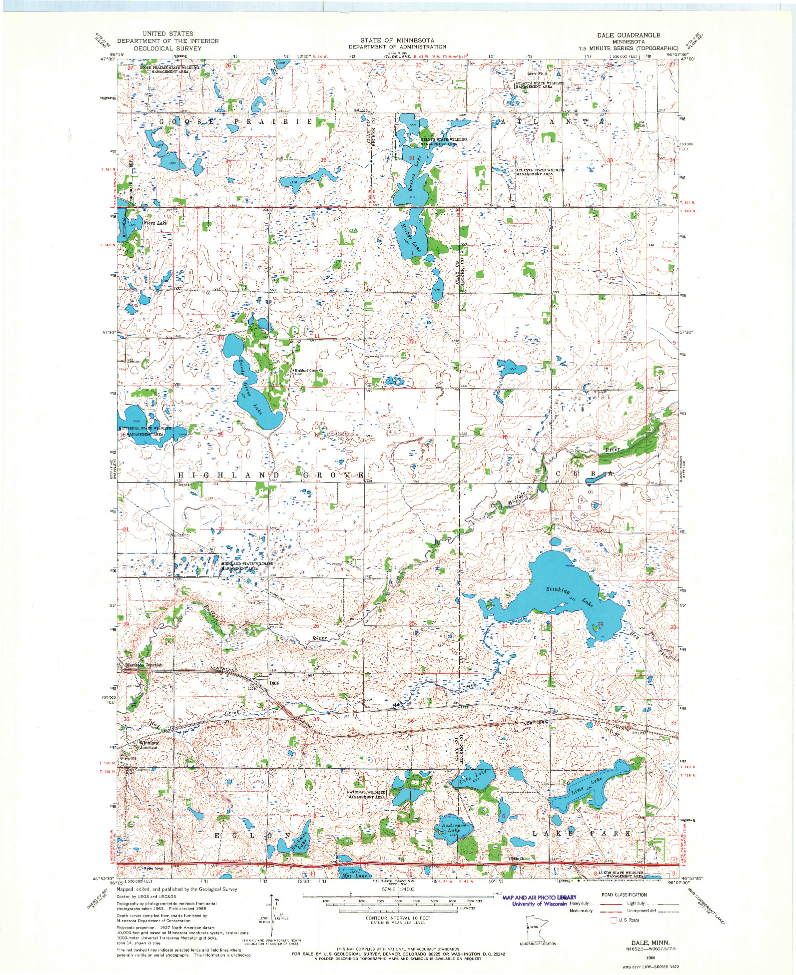 USGS 1:24000-SCALE QUADRANGLE FOR DALE, MN 1966