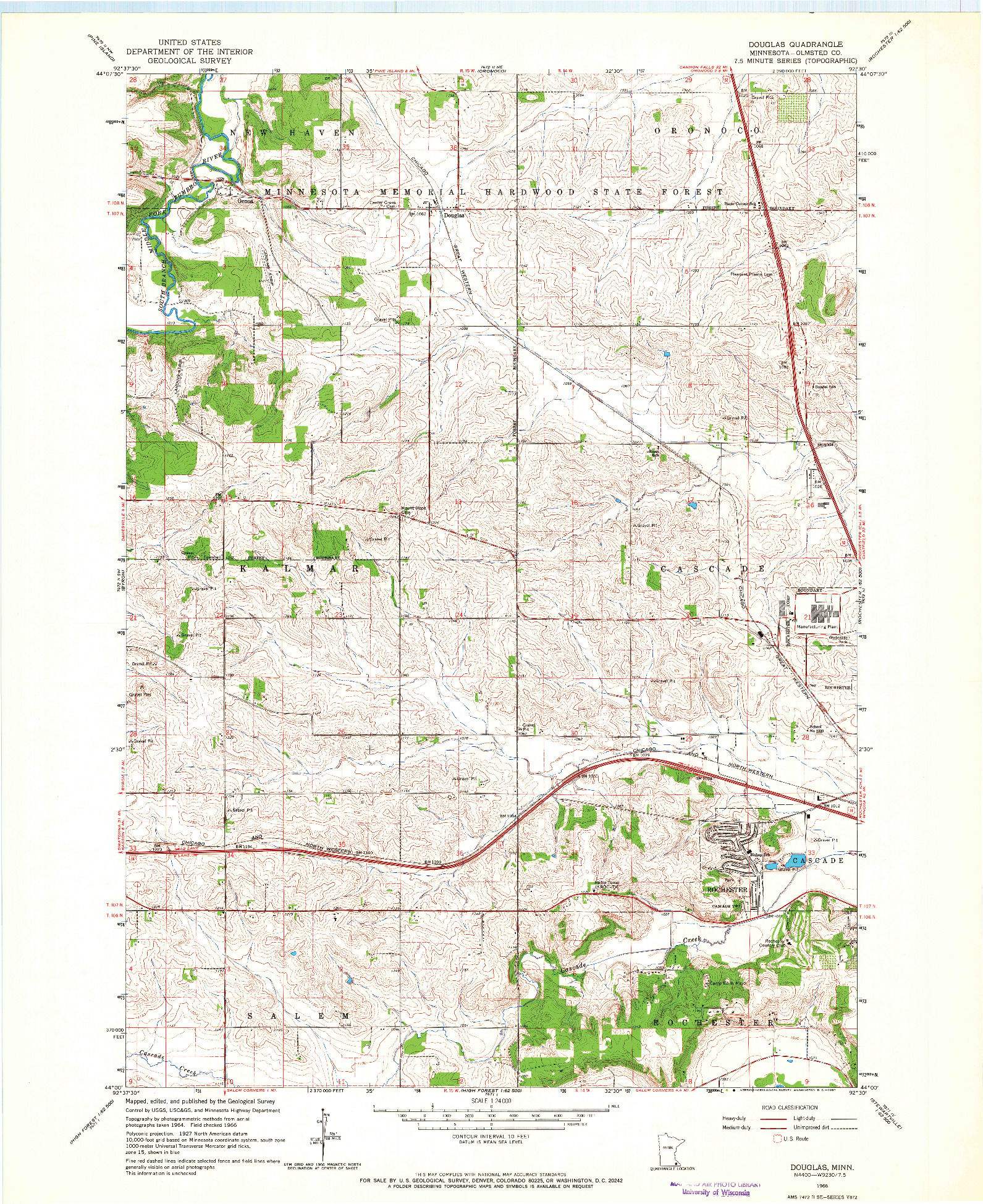 USGS 1:24000-SCALE QUADRANGLE FOR DOUGLAS, MN 1966