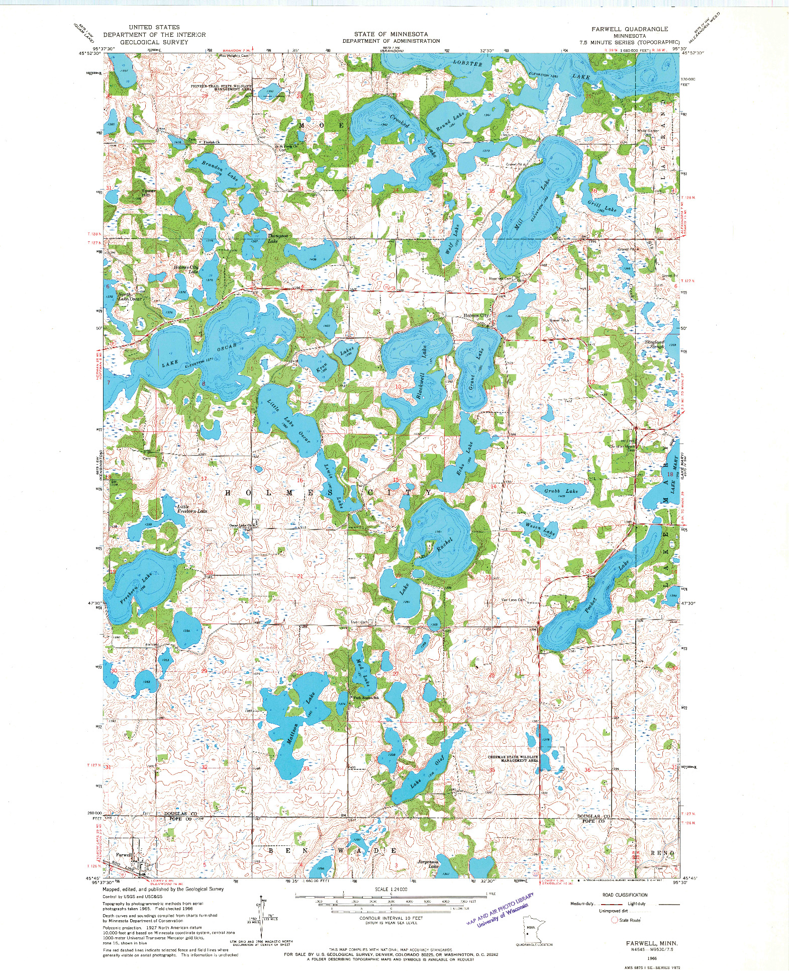 USGS 1:24000-SCALE QUADRANGLE FOR FARWELL, MN 1966