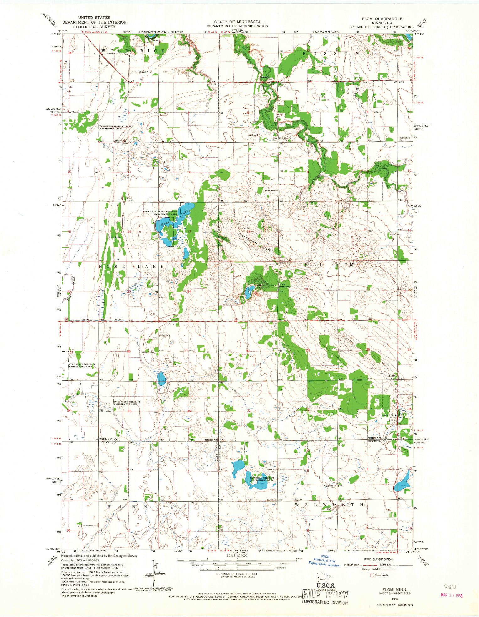USGS 1:24000-SCALE QUADRANGLE FOR FLOM, MN 1966